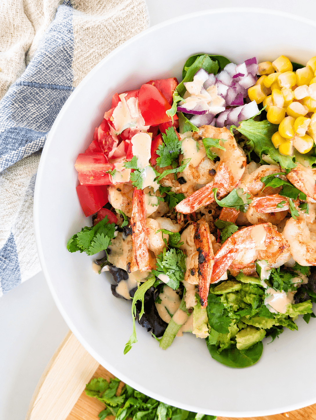Garlic Butter Shrimp Quinoa Bowl with Yum Yum Sauce