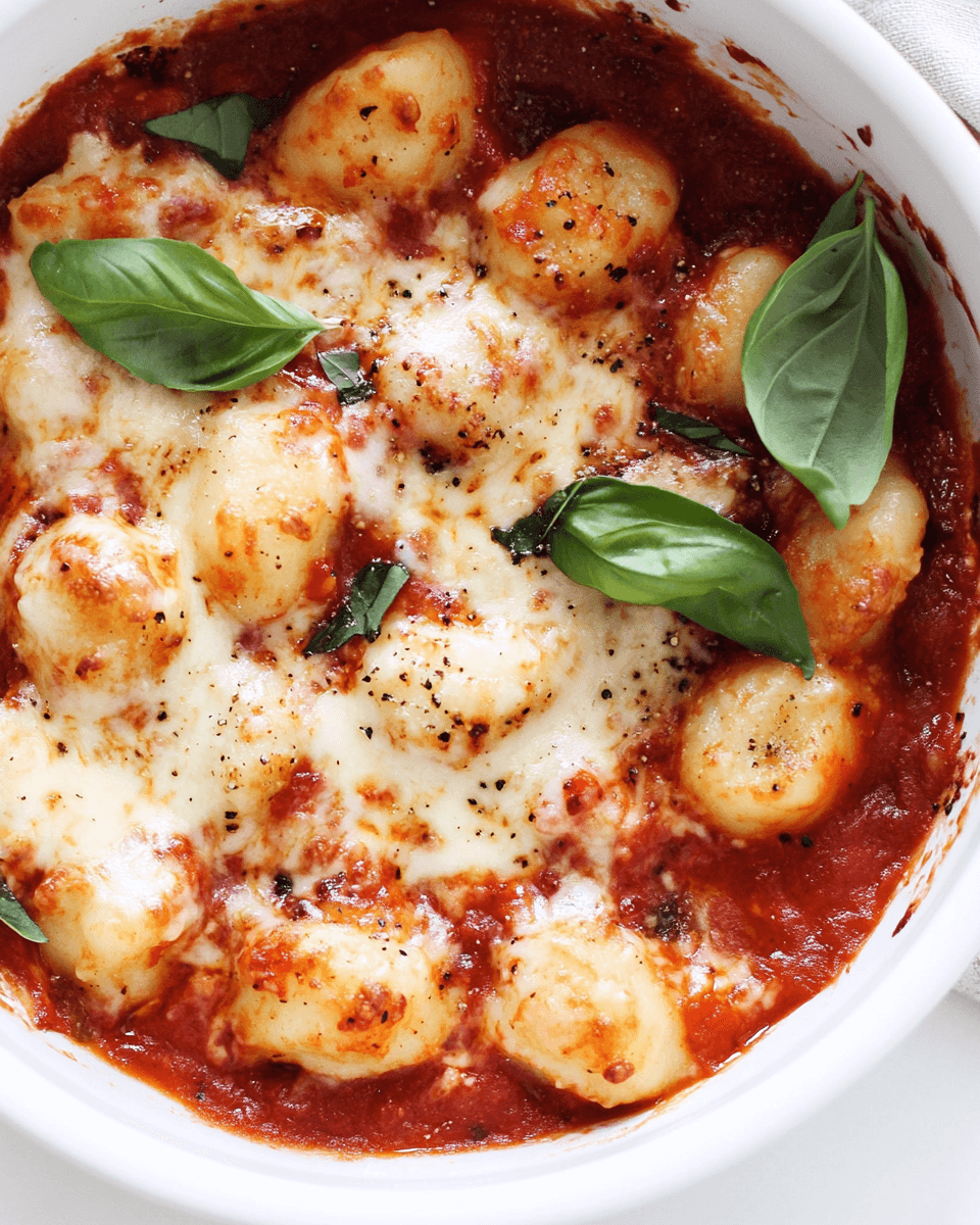 Baked Gnocchi with Marinara &amp; Mozzarella