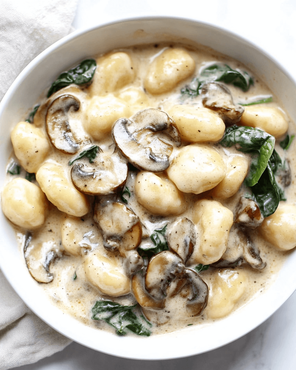 Creamy Mushroom and Spinach Gnocchi