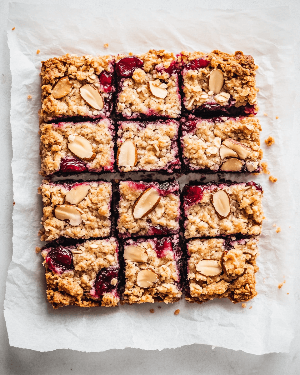 Cherry Almond Crumble Bars