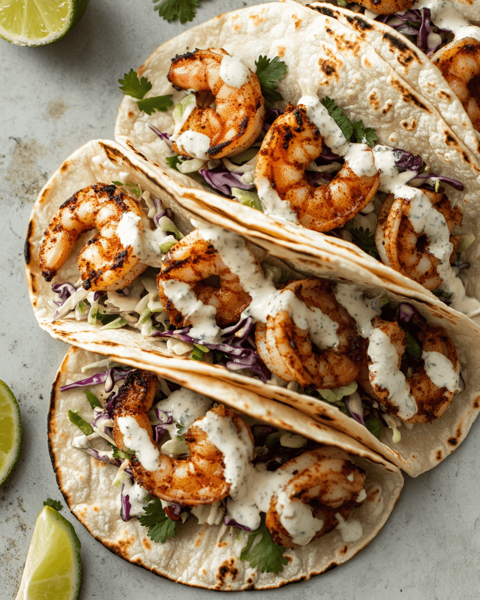 Baja-Style Shrimp Tacos with Cilantro Lime Slaw