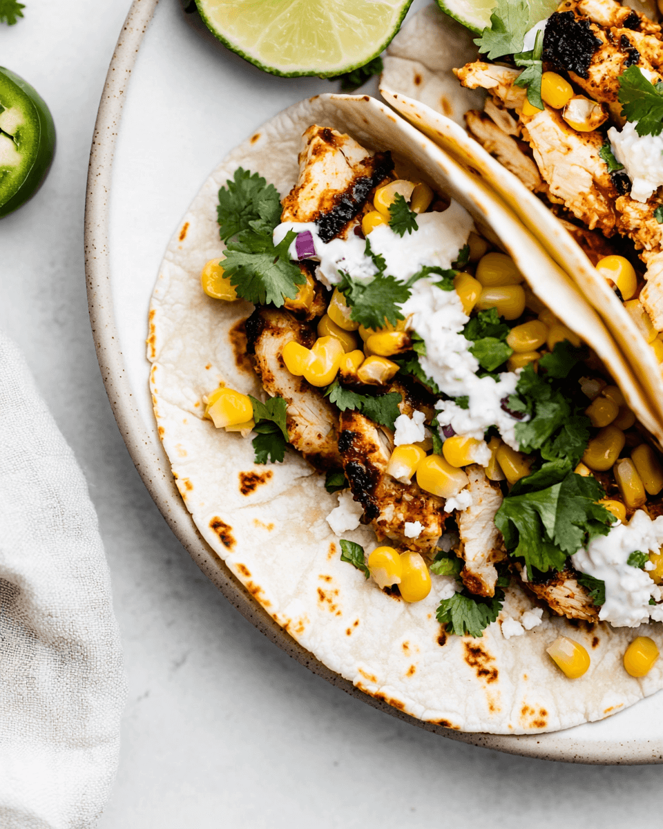 Street Corn Chicken Tacos