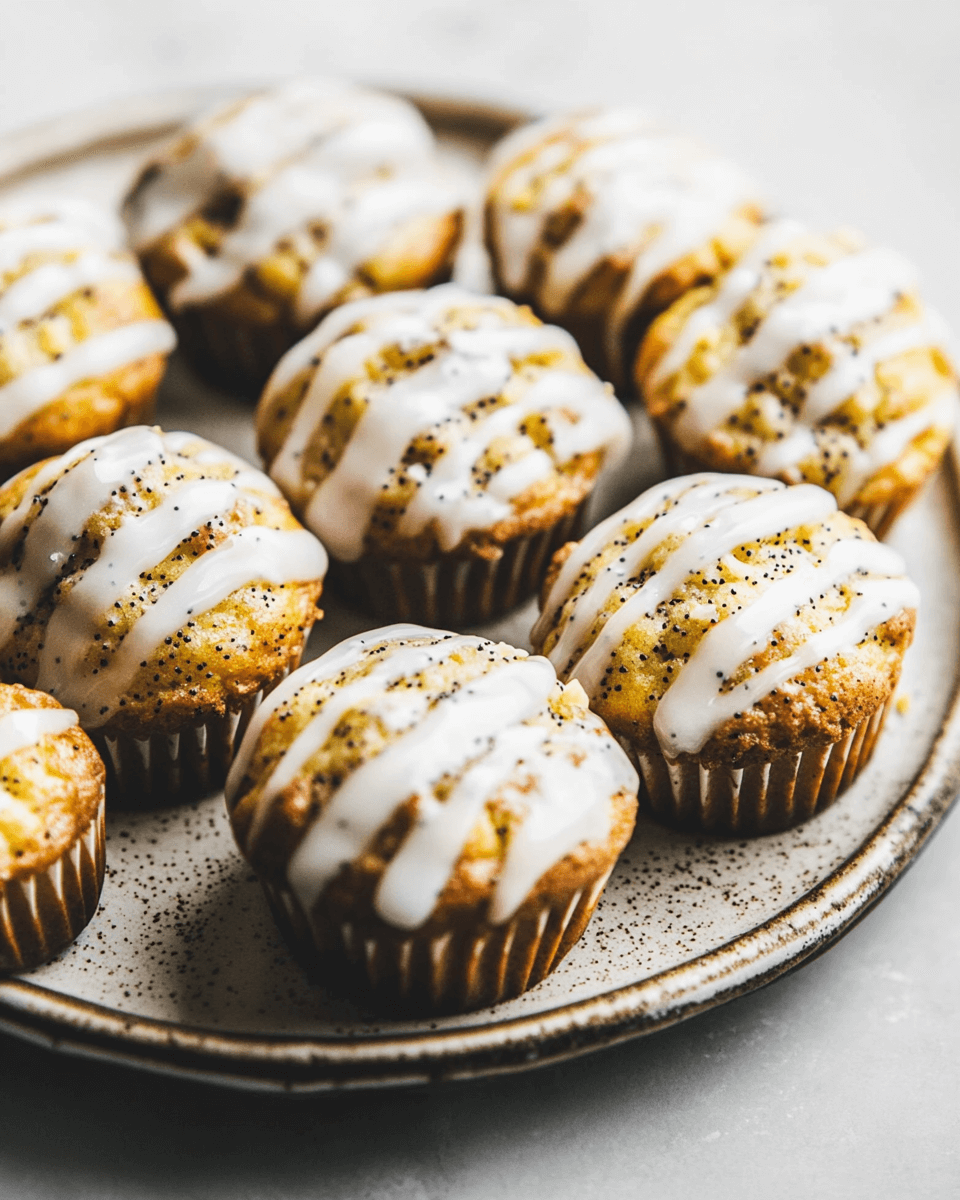 Lemon Poppy Seed Muffins with Honey Glaze