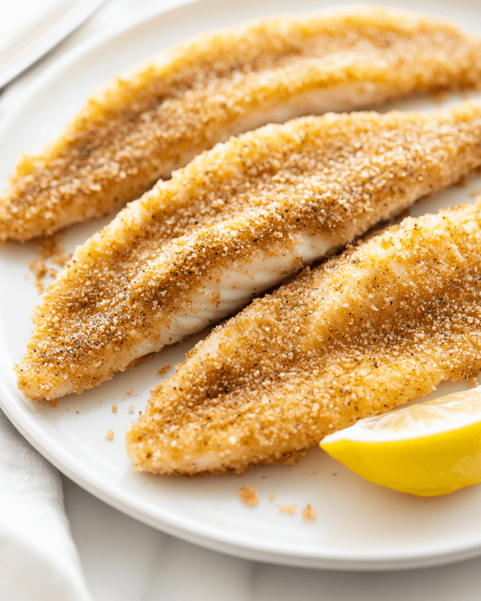 Panko-Crusted Fried Flounder with Lemon