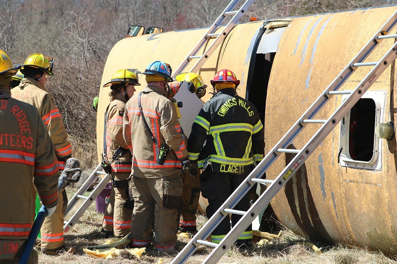 On Sunday morning, Owings Mills Volunteer Fire Company participated with other first responders, as coordinated by Chestnut Ridge Volunteer Fire Company 500 SORT50, to train on a simulated mass casualty incident (MCI). 

The incident was dispatched a