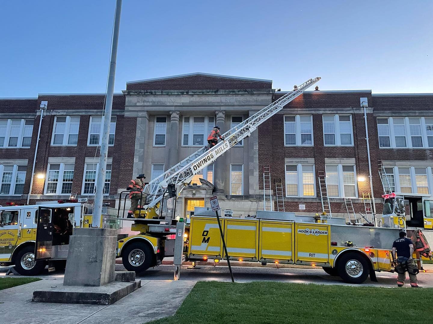 Crews from Stations 31 &amp; 41 were able to meet up once again last night. Crews climbed the aerial, threw ladders, etc. Always fun when you can get together with a neighboring company!