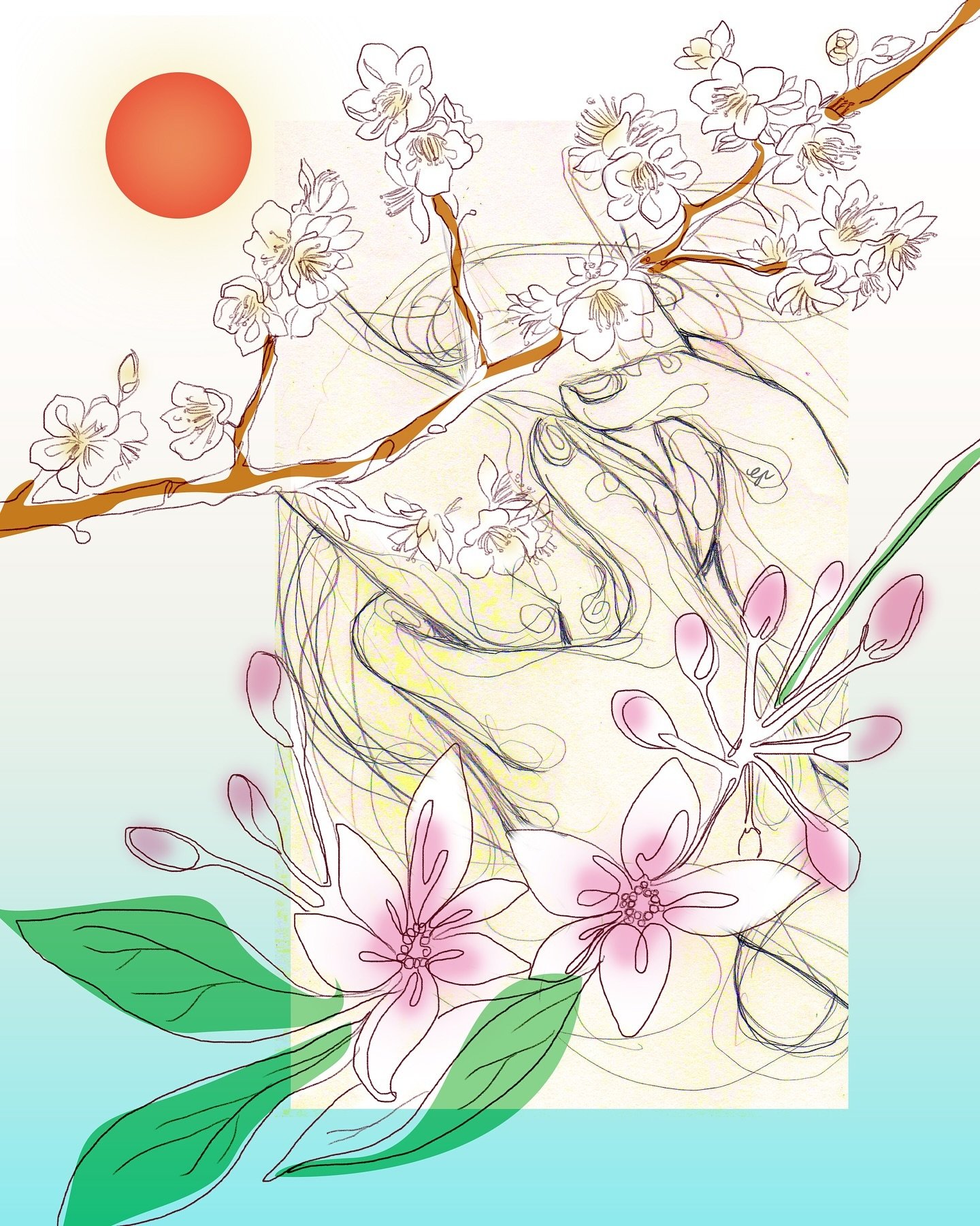 To celebrate Japanese-Philippine friendship, I created this illustration for Japan Foundation Manila&rsquo;s magazine&mdash;SUKi along with the story behind it: 

Cherry blossoms and Aunasin are flowering trees native to Japan and the Philippines res