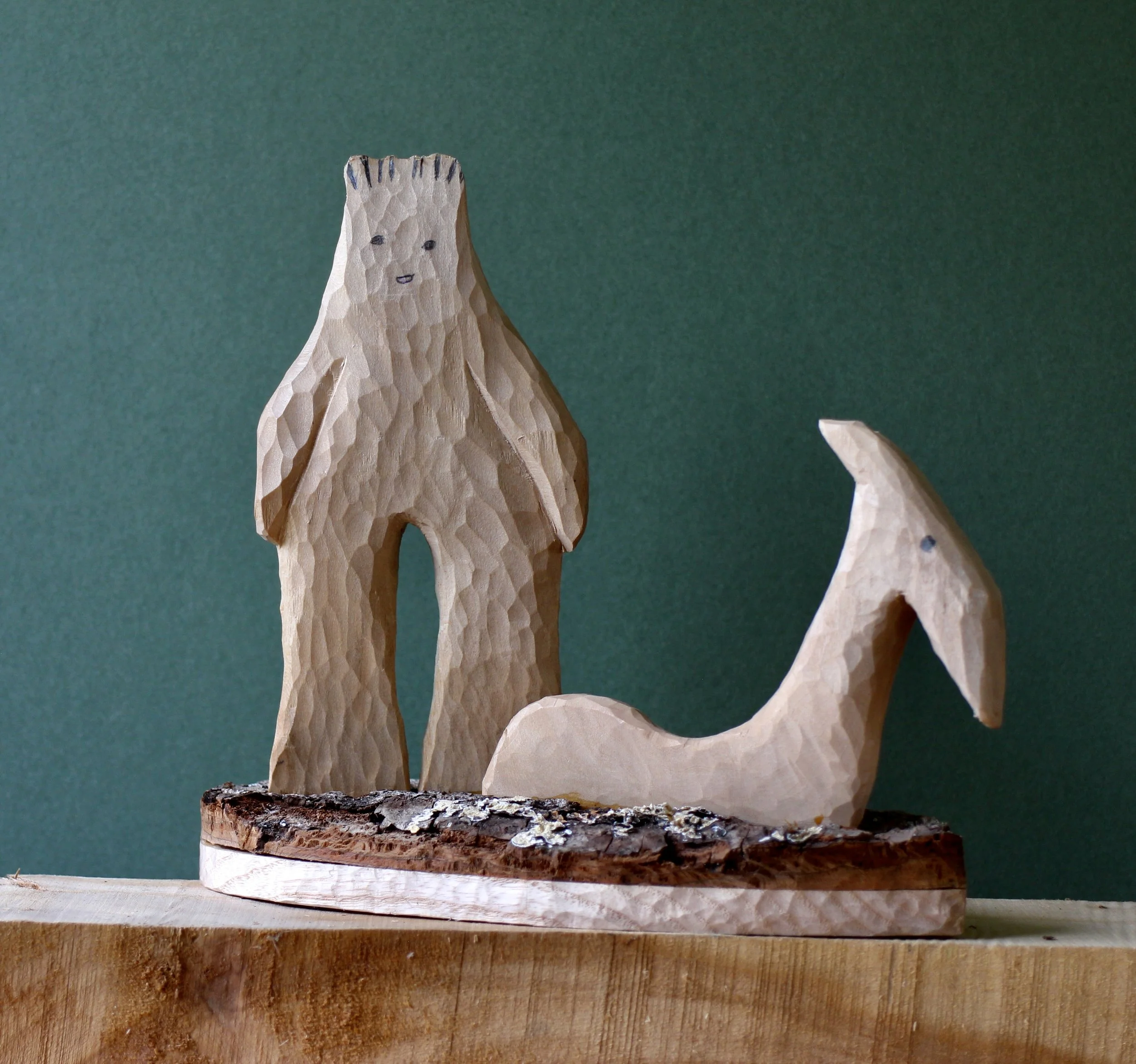 Journeying together, Wood Lime, size h 17cm, w 18cm , 2025