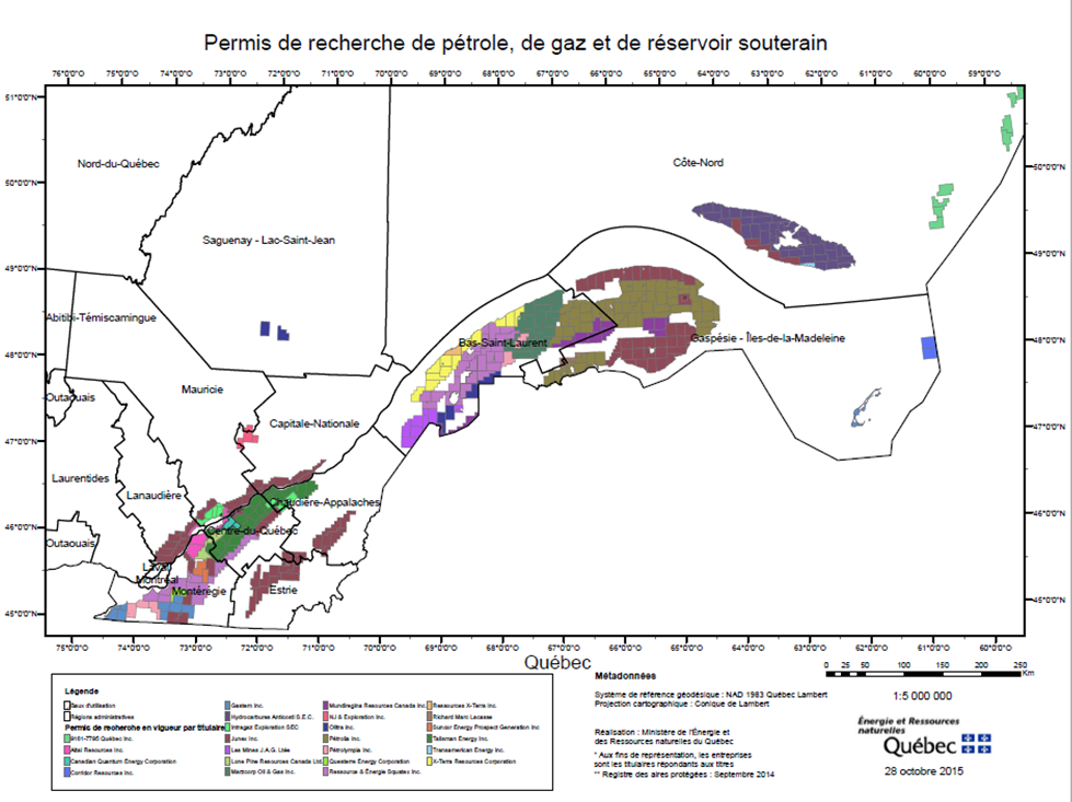 Carte des permis d'exploration et des baux d'exploitation (« claims »)
