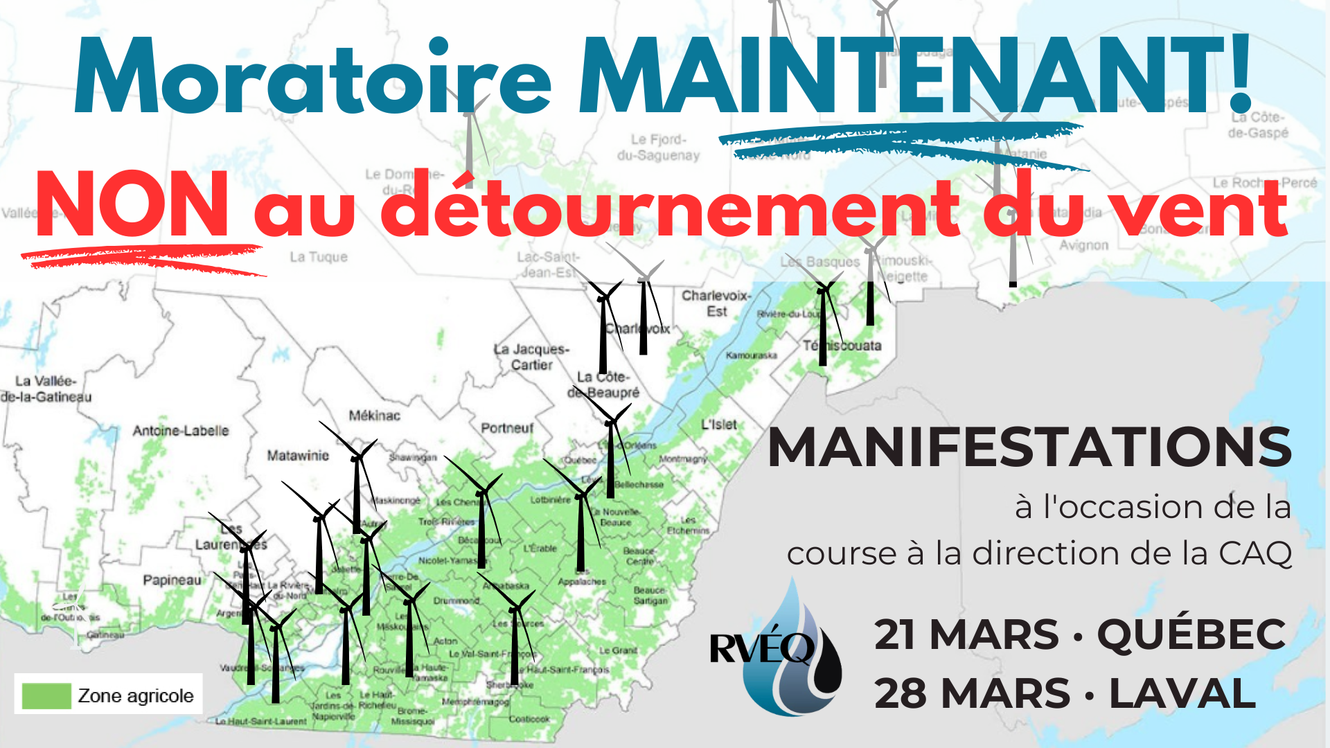 Moratoire maintenant, non au détournement du vent