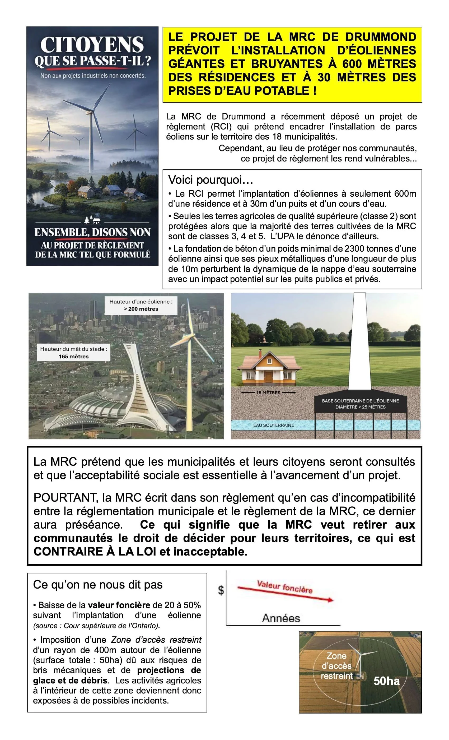 Tract du comité Pour un choix éclairé en énergie dans Drummond