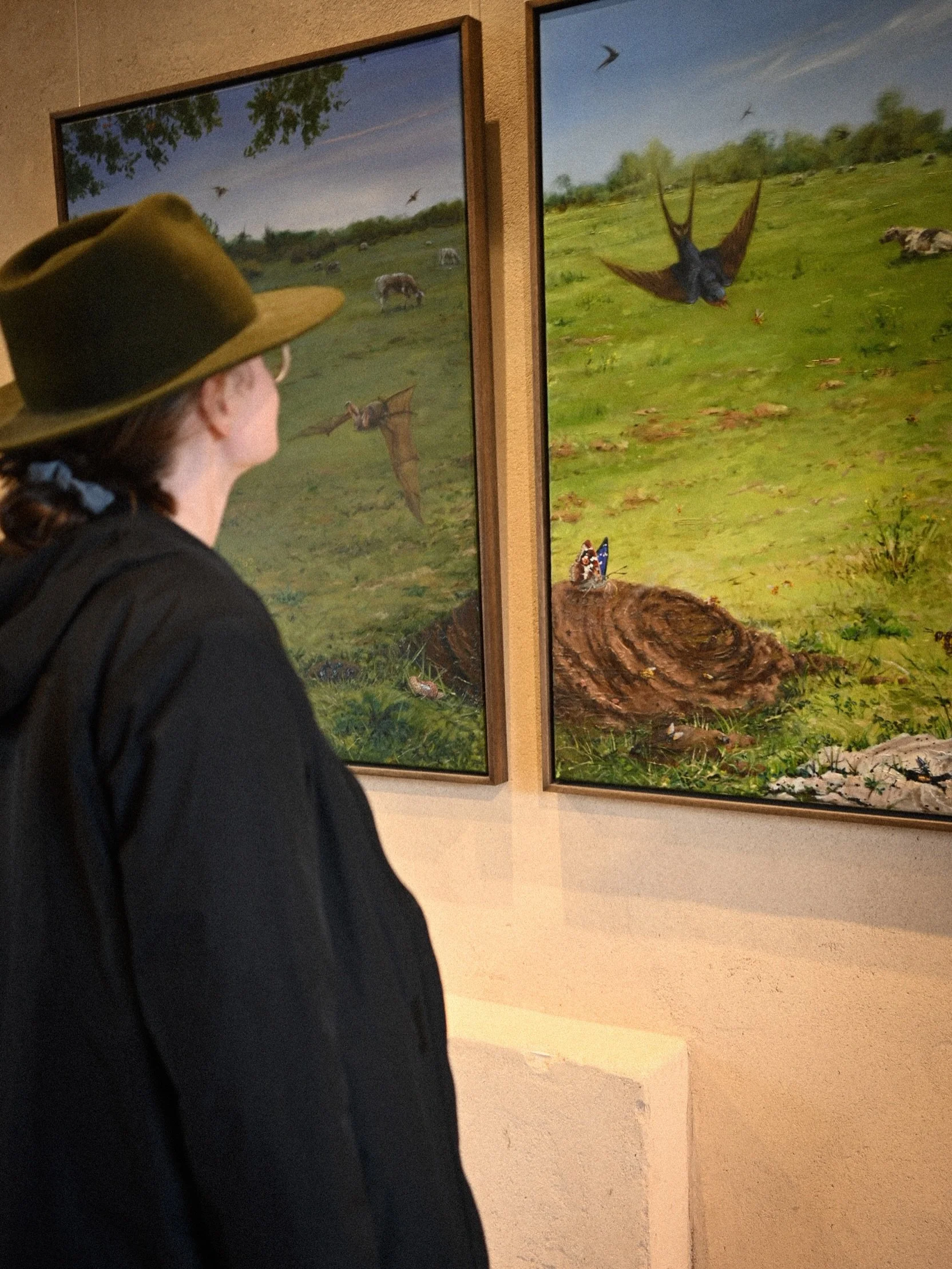 Last chance to see Gail Reid&rsquo;s Knepp Exhibition: Dungscape 

The culmination of the work is with the day and night pieces - the whole ecosystem, from bugs to birds, are based on museum natural history collections, field research, and @gailreida