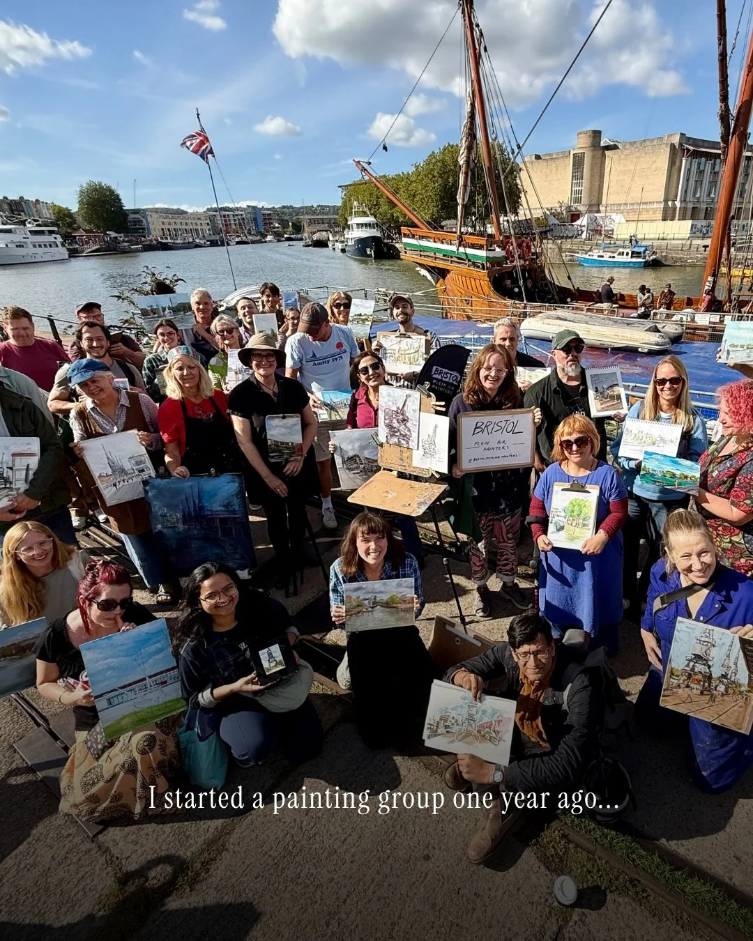 I started a painting group one year ago...

What started with 10 strangers has become nearly 100 artists, new friendships, lots of painting, one exhibition&hellip; and three paintings rescued from Bristol Harbour.

Thank you to everyone who&rsquo;s b