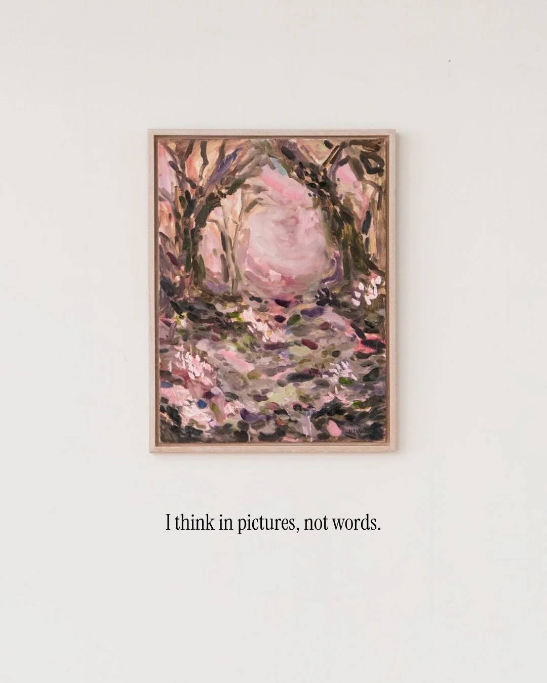 I think in pictures, not words.

I&rsquo;m constantly collecting little bits of visual information. Colours, shapes, patterns, interesting compositions and the way light falls on things.

Alongside being a painter, I&rsquo;m also a designer and found