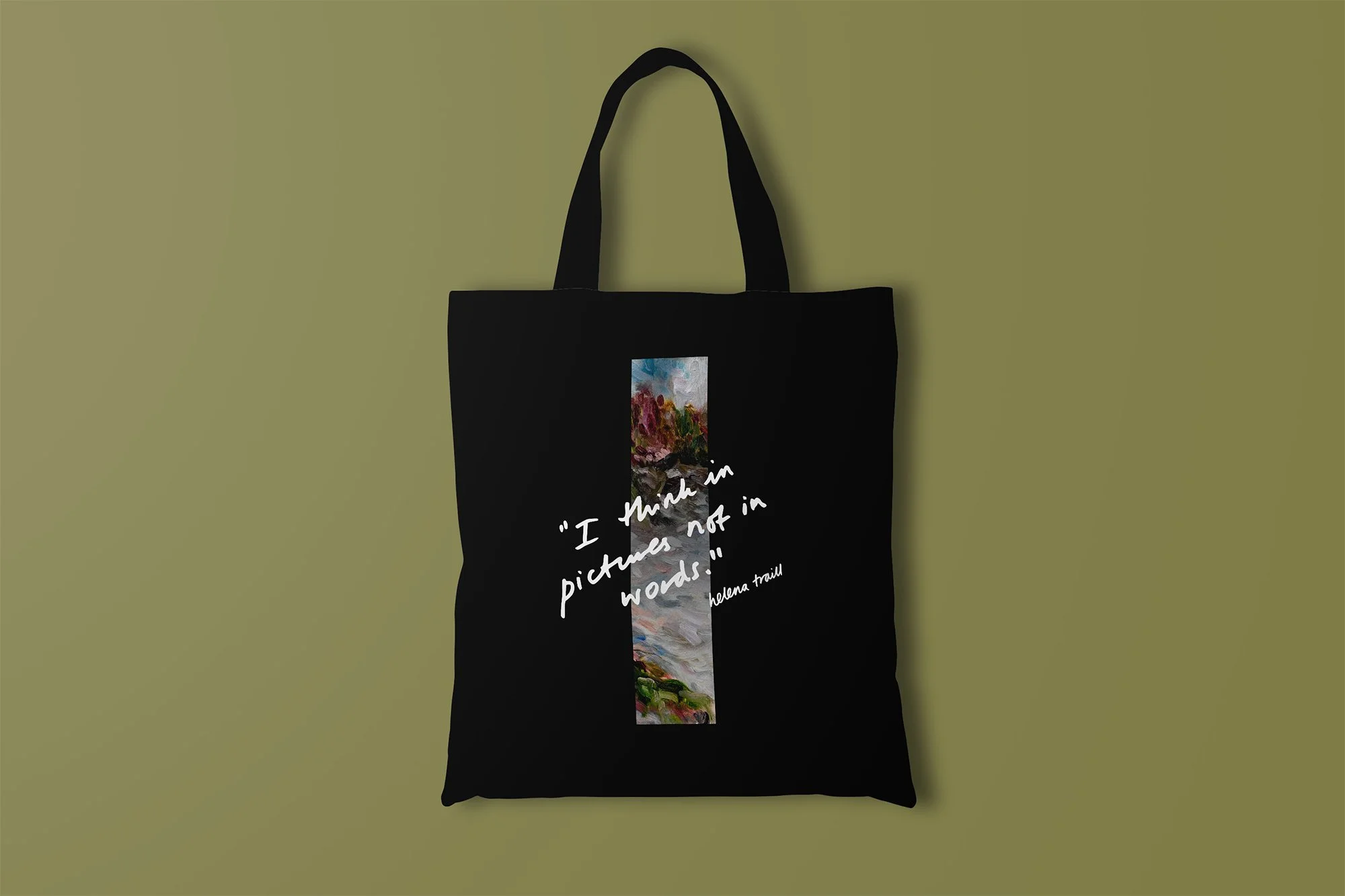 "I think in pictures not in words" Tote Bag
