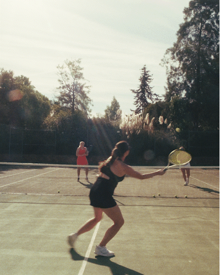 Tennis coaching on court at an Alegria retreat in the Algarve
