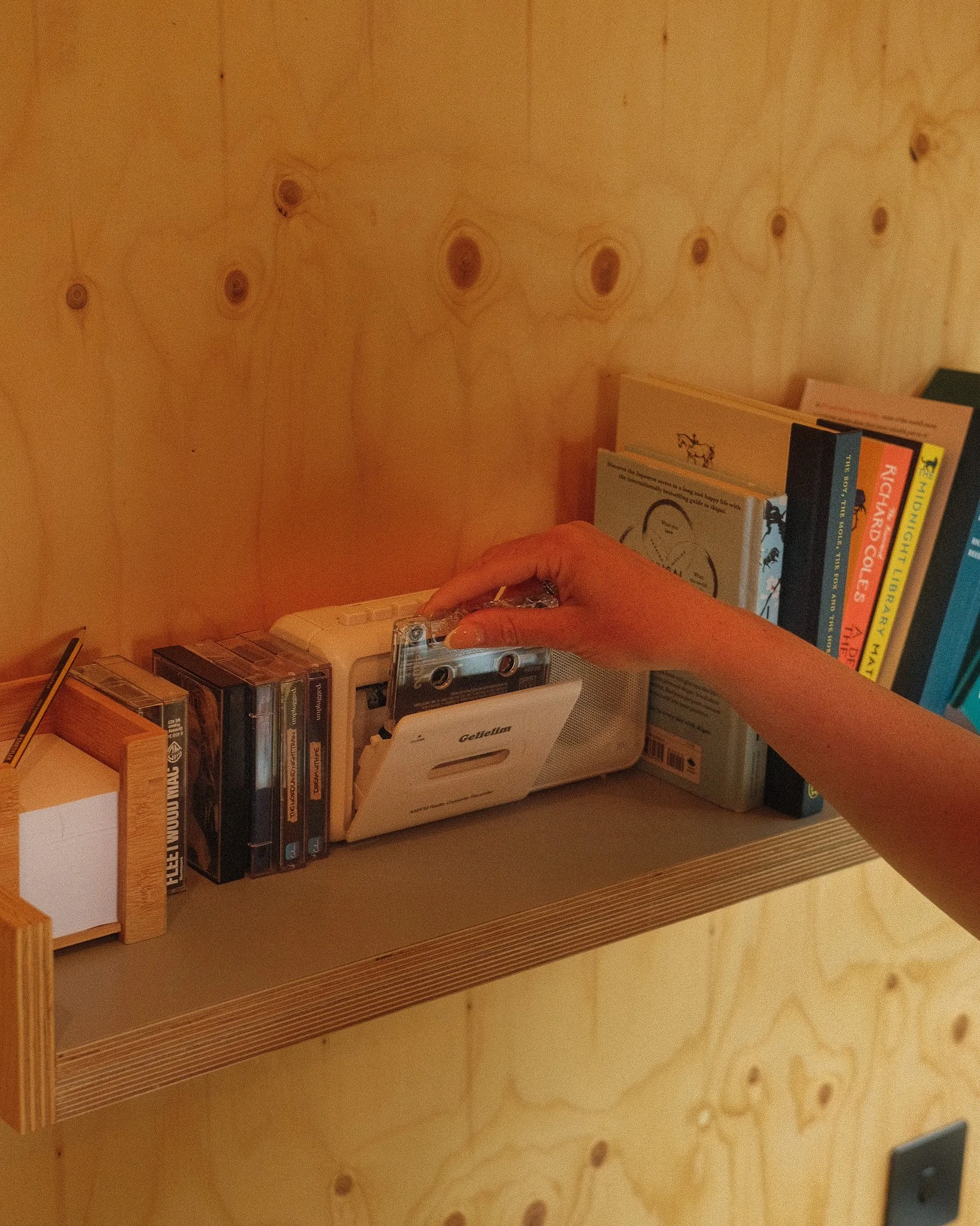 Inside the Unplugged cabin, simple comforts
