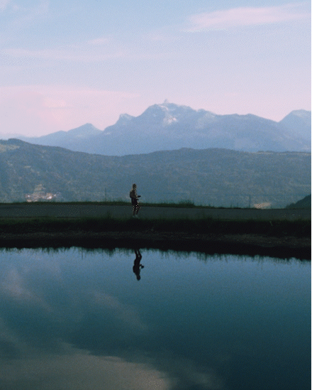 A hiking trail in the mountains above Morzine