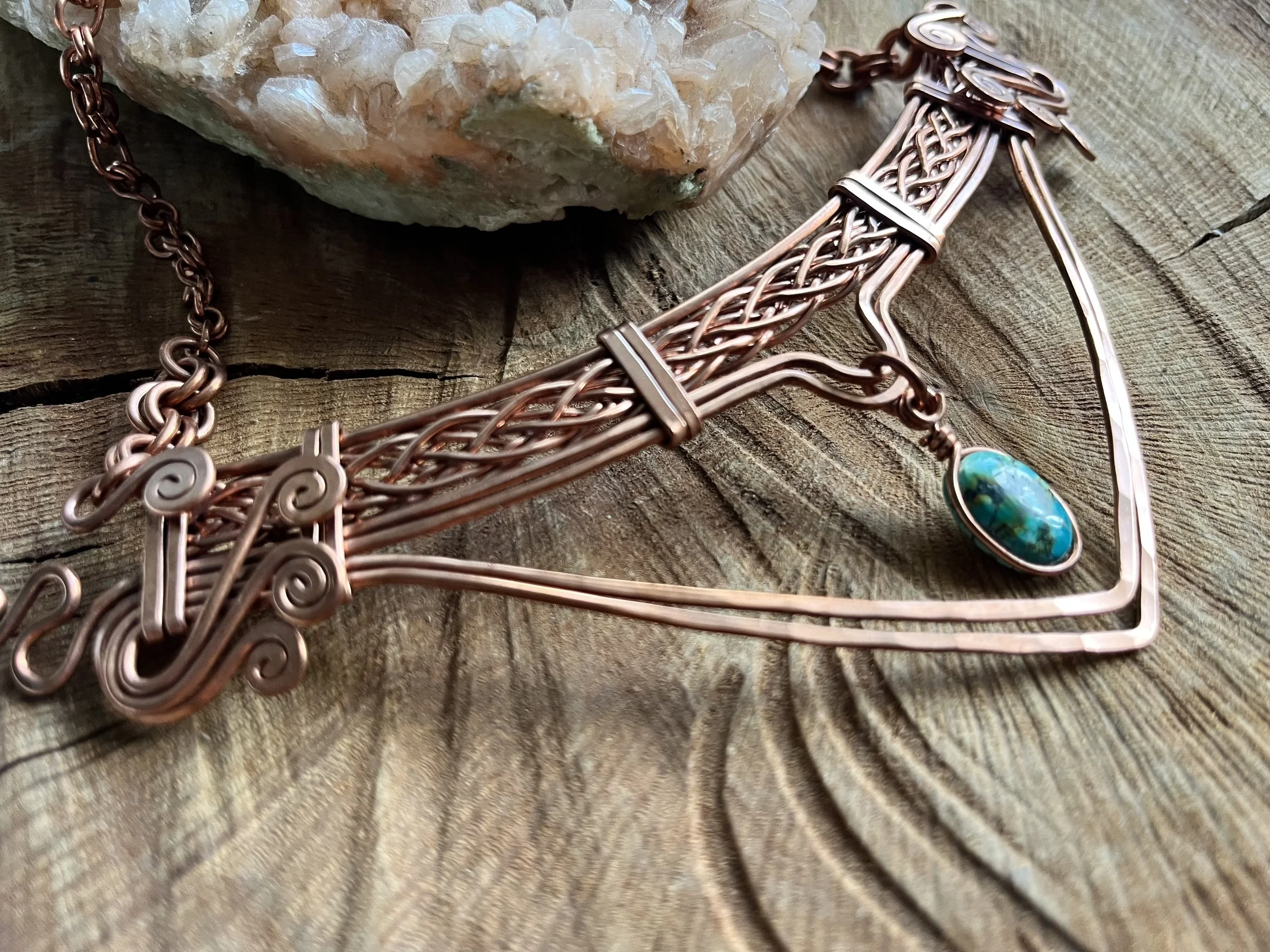 Copper Necklace with Turquoise