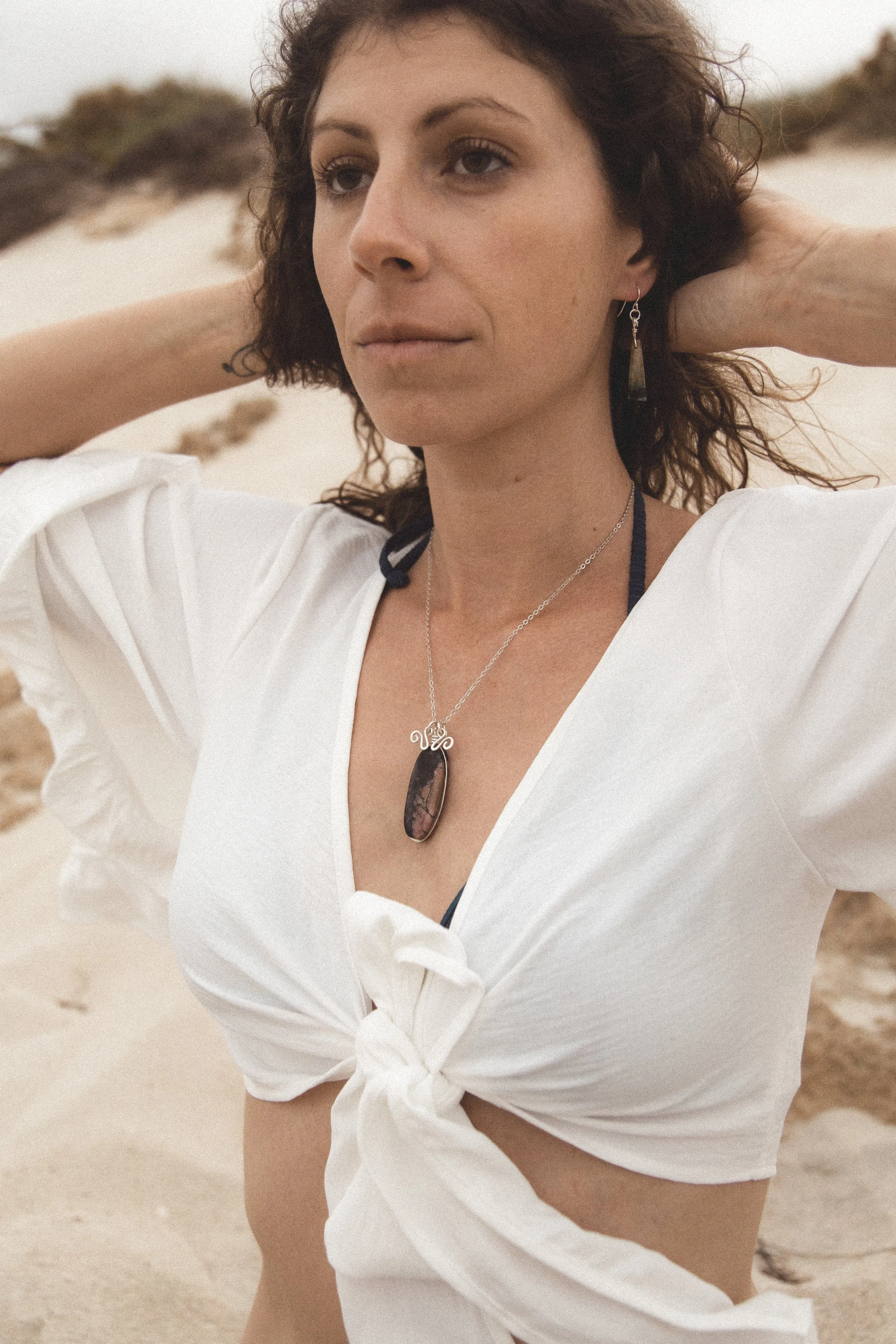 Rhodonite Sterling Silver Pendant