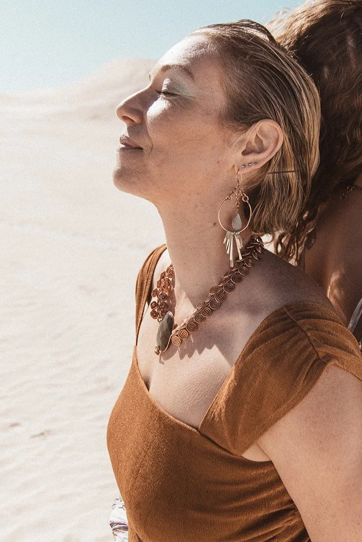'Gota' Fringed Copper Hoop Earring