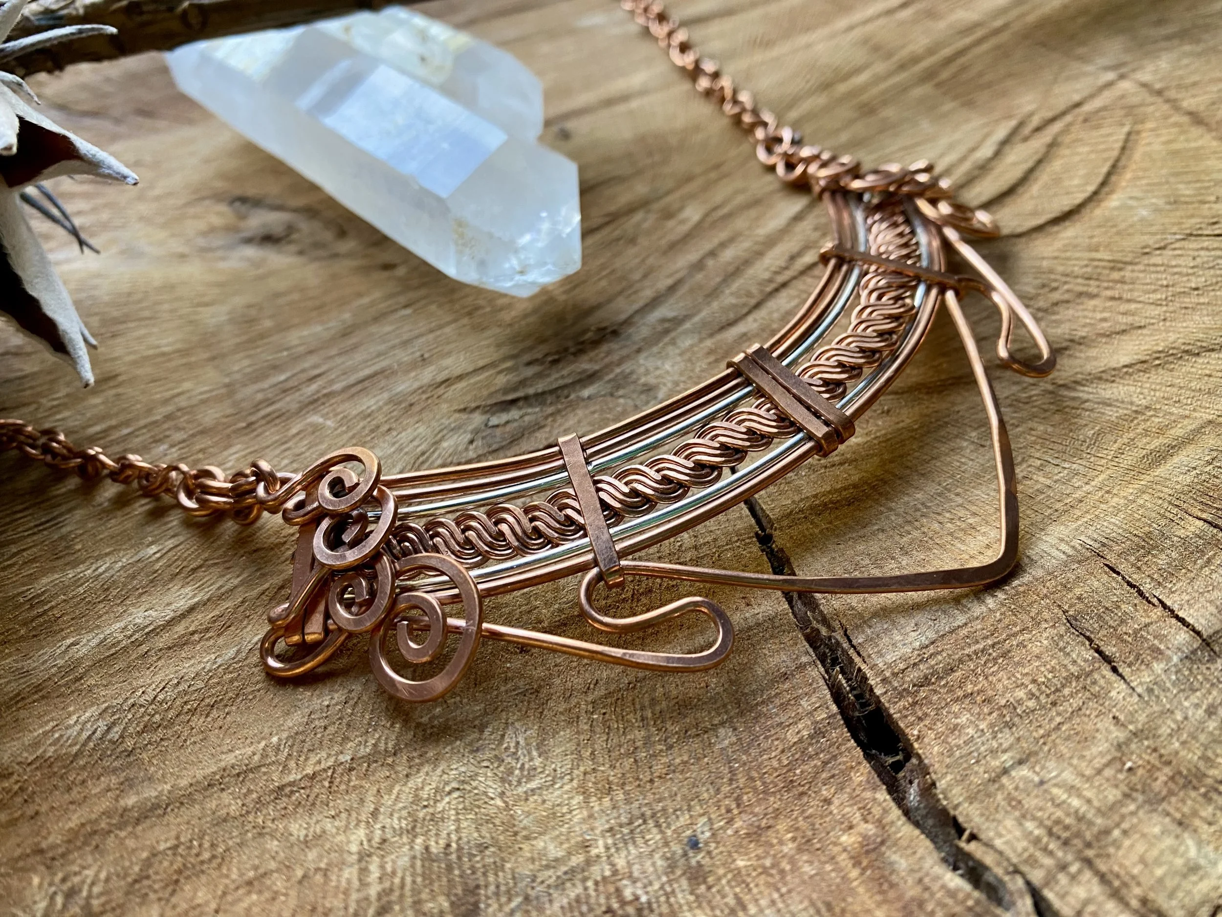 'Diosa' Copper and Silver Choker