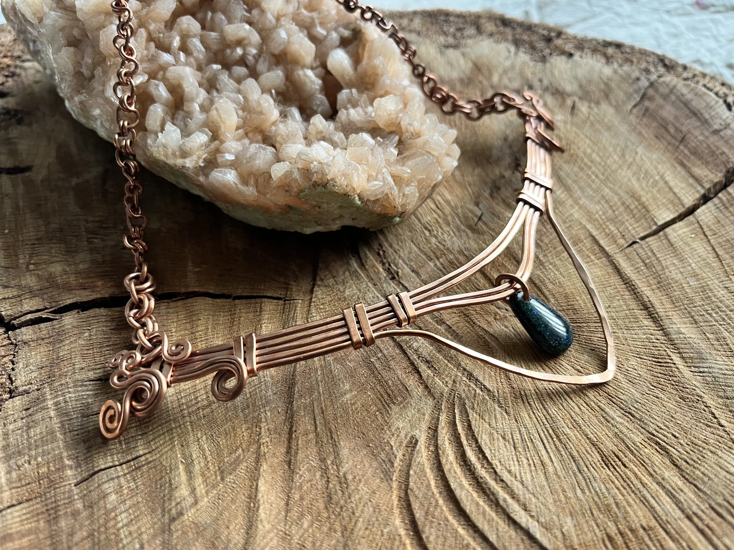 Copper Necklace with Andamooka Opal