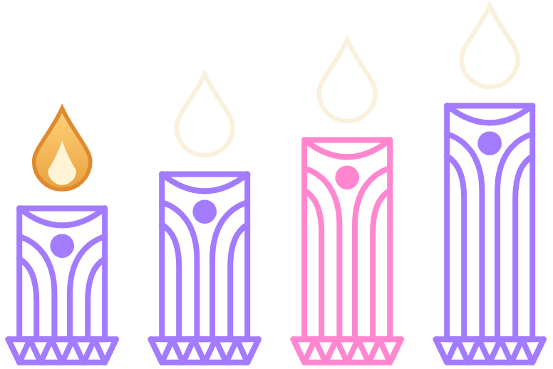 advent candles week 1 lit