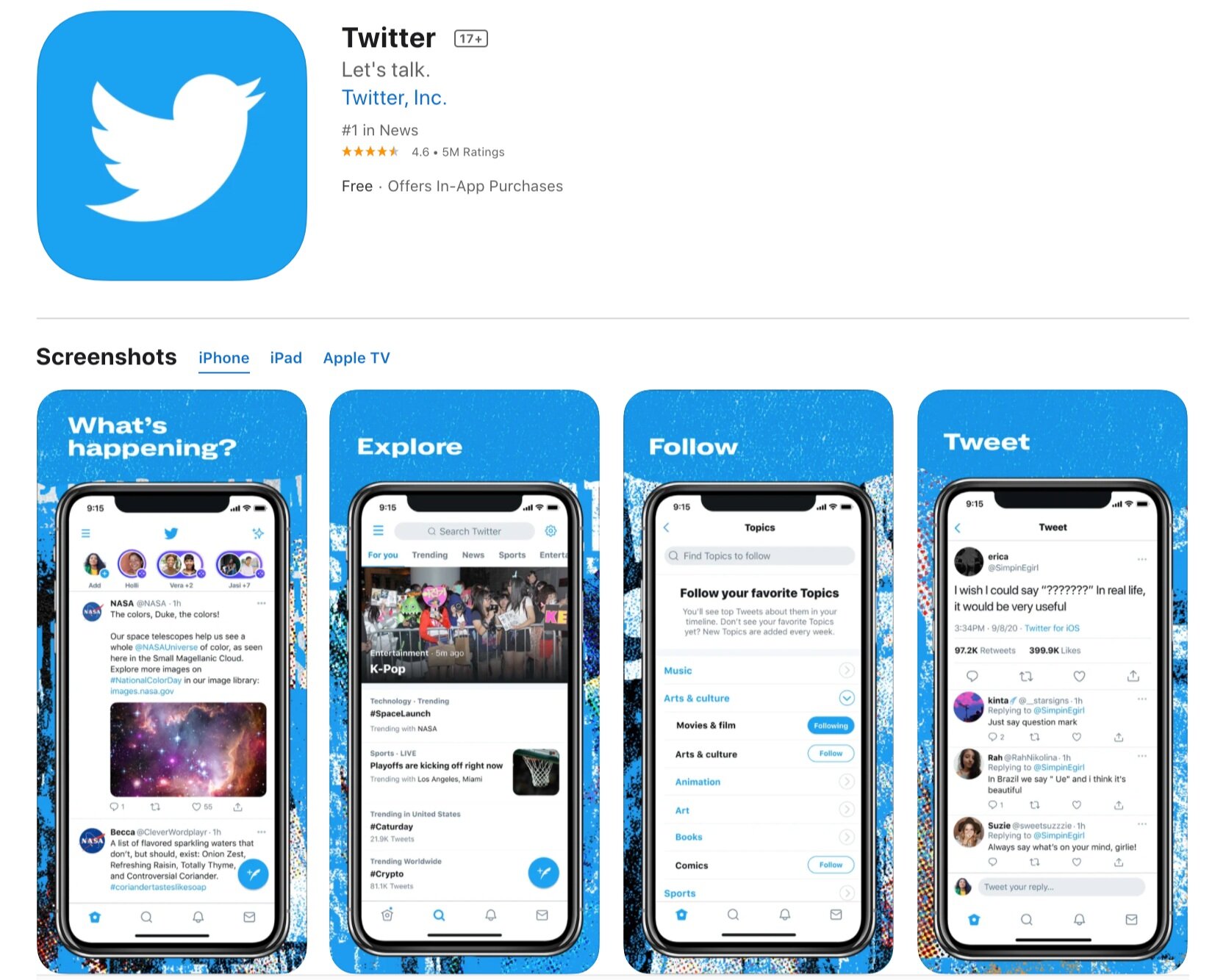 Twitter in App Store