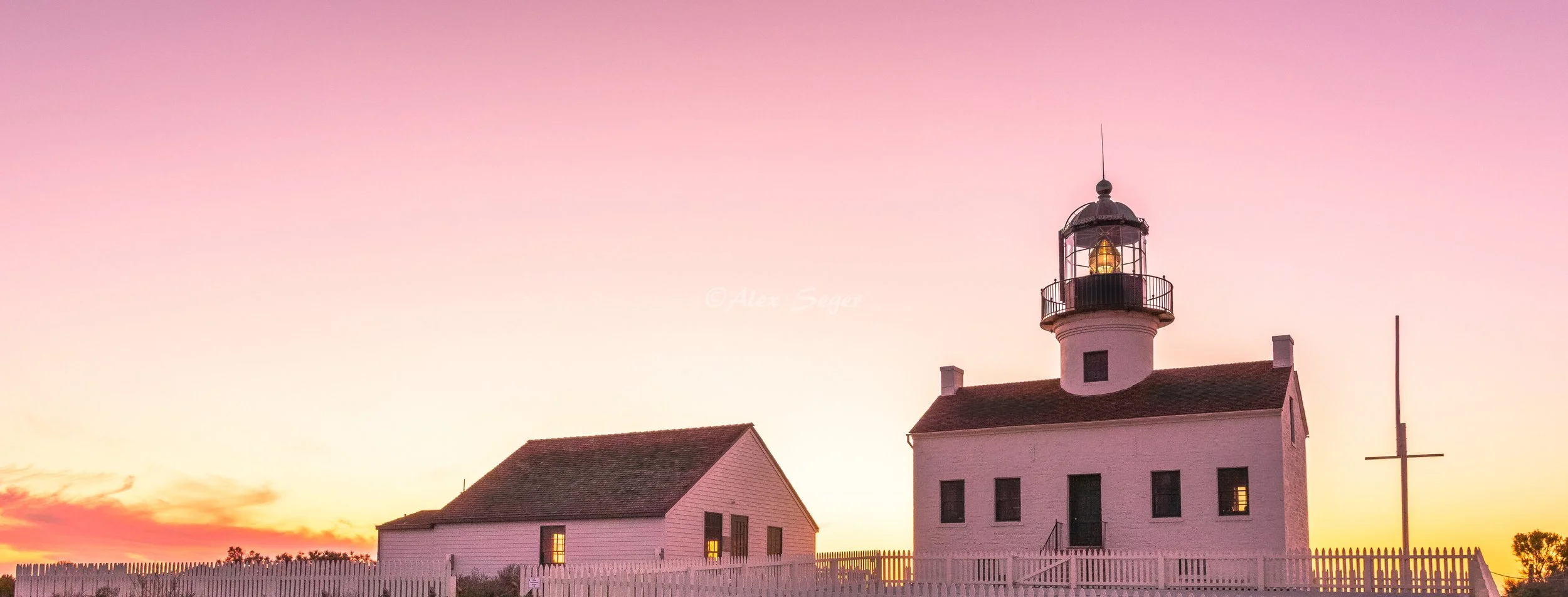 Old Point Loma Lighthouse Sunset Panorama – San Diego Coastal Art