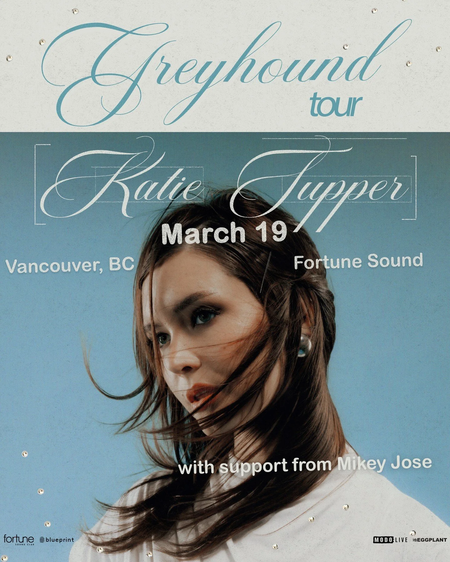 SUPPORT ADDED 🩵 Get ready for a night of soul, indie, and R&amp;B as @katietupper brings her Greyhound Tour to @fortunesound this March, taking over the stage on March 19th, along with a special guest appearance from @mikeyjose. 

We are 80% SOLD OU