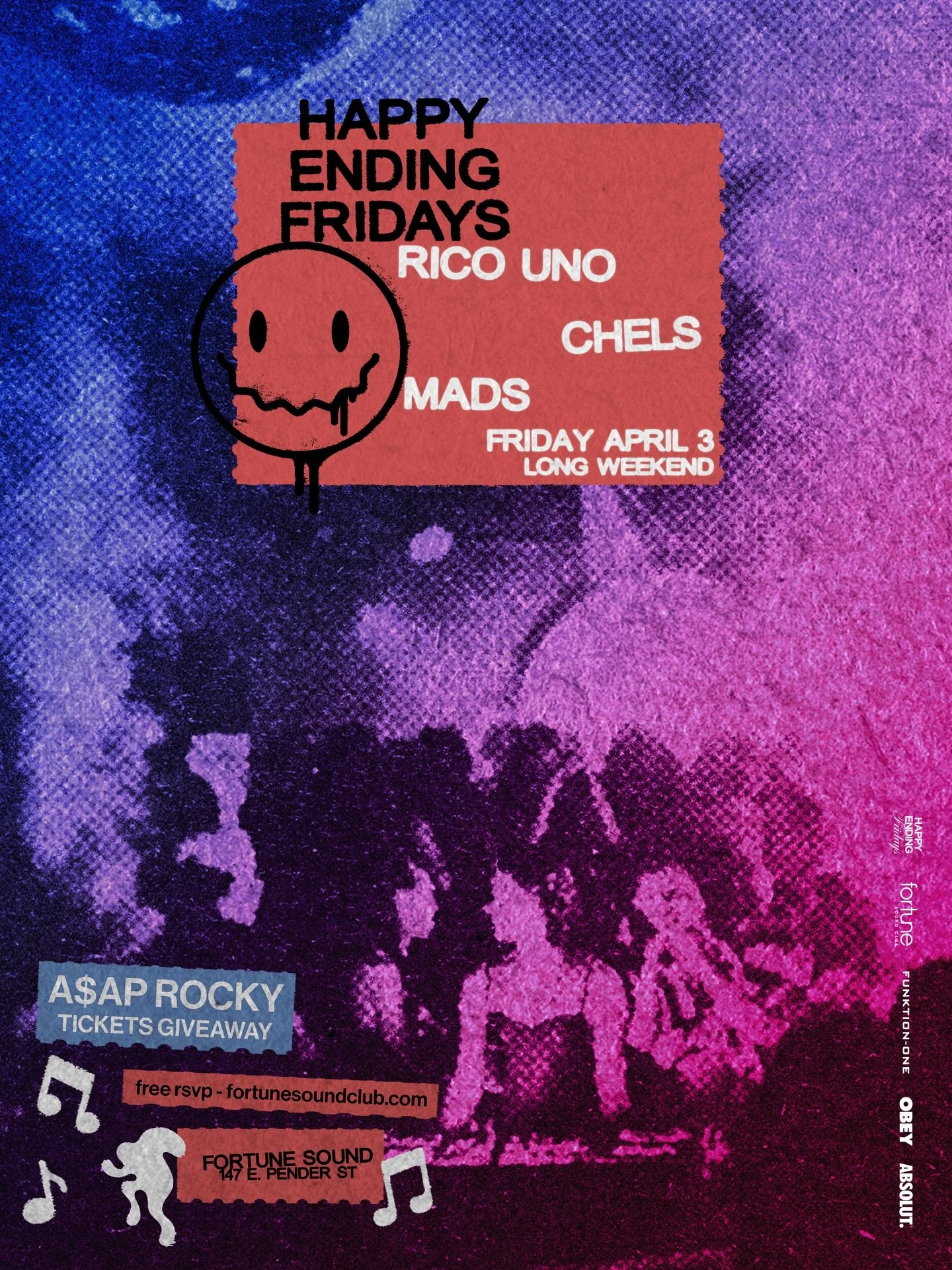 Happy Ending Fridays is Vancouver&rsquo;s longest-running weekly - 17 years deep and still setting the pace.

A true cultural hub where music, art, and community collide. ⚡️

No rules. No boundaries. Anything goes.

This is where creatives and DJs pu