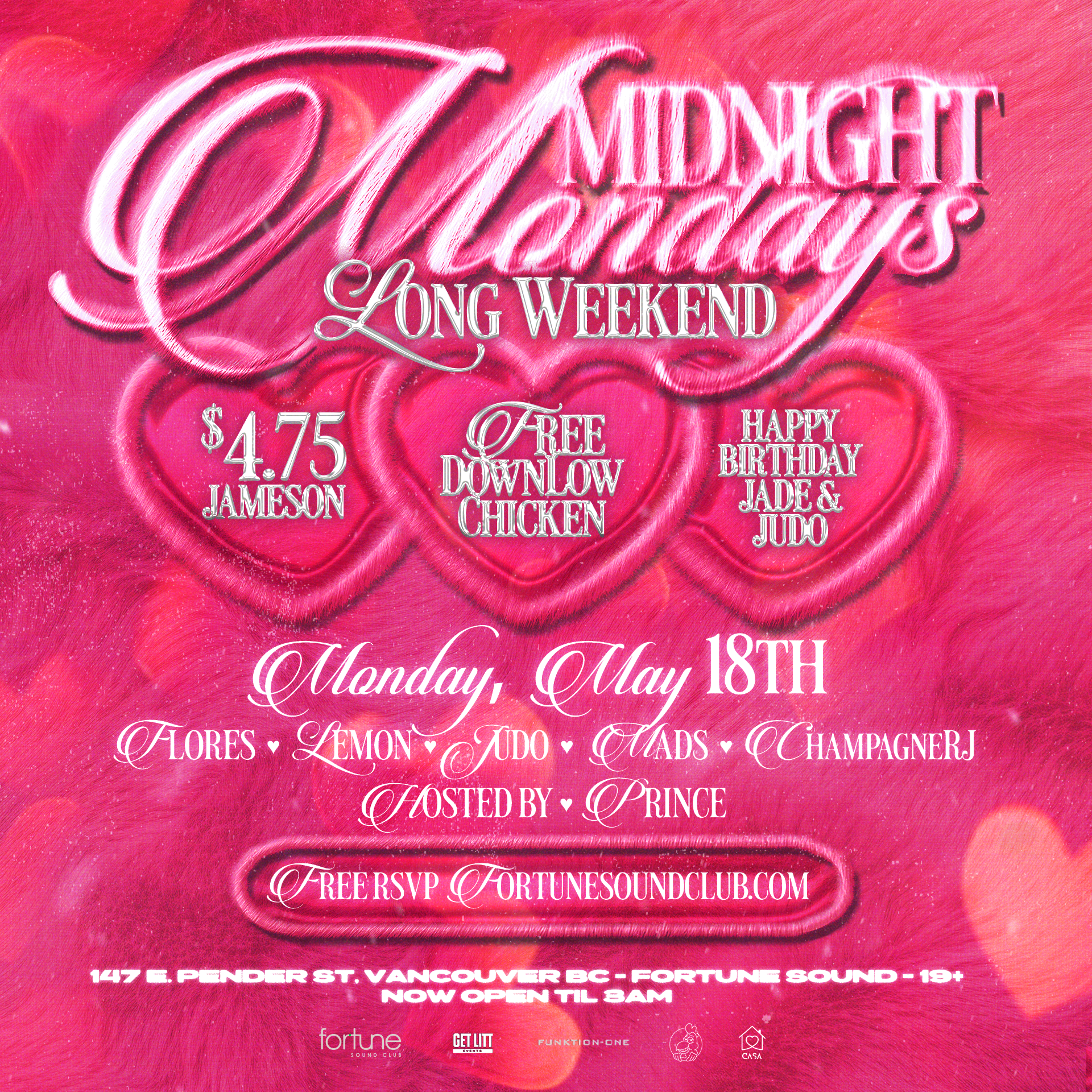 MIDNIGHT MONDAYS LONG WEEKEND