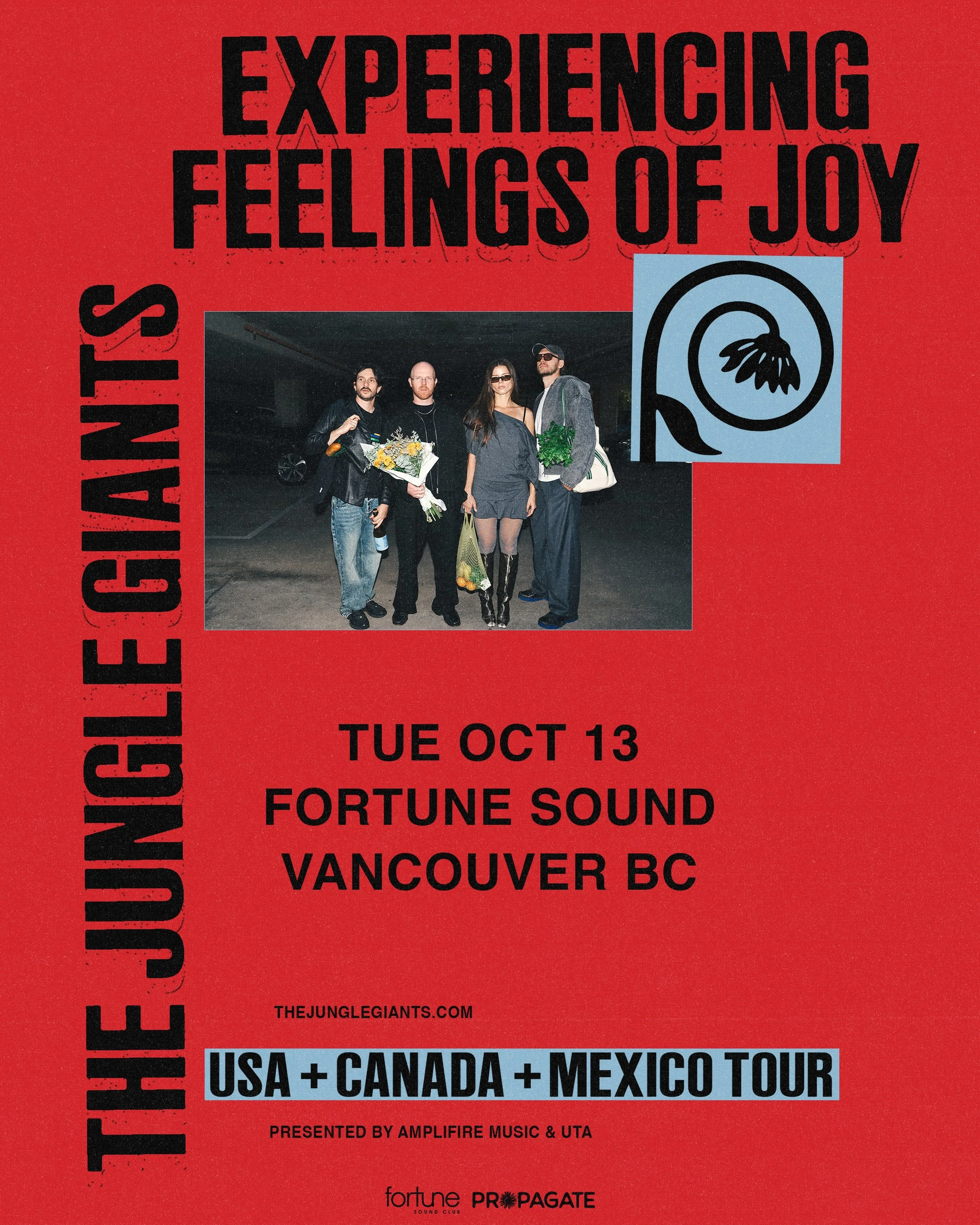 ANNOUNCEMENT ✿ Brisbane-born indie-electronic band @thejunglegiants are headed to @fortunesound on October 13 in support of Experiencing Feelings of Joy &mdash; weaving electronic beats, acid-jazz grooves, live strings, and sing-rap hooks into euphor