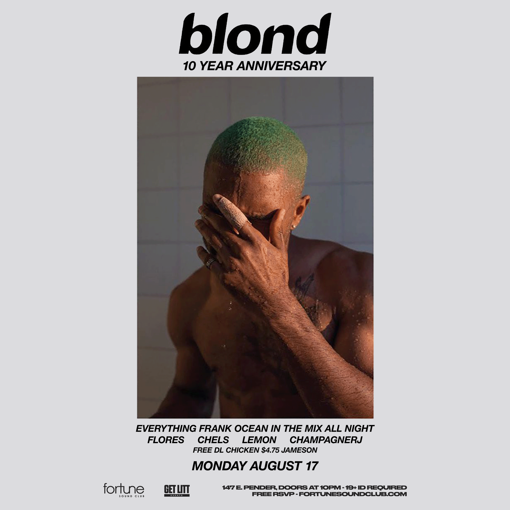 BLONDE 10 YEAR ANNIVERSARY CELEBRATION AT MIDNIGHT MONDAYS