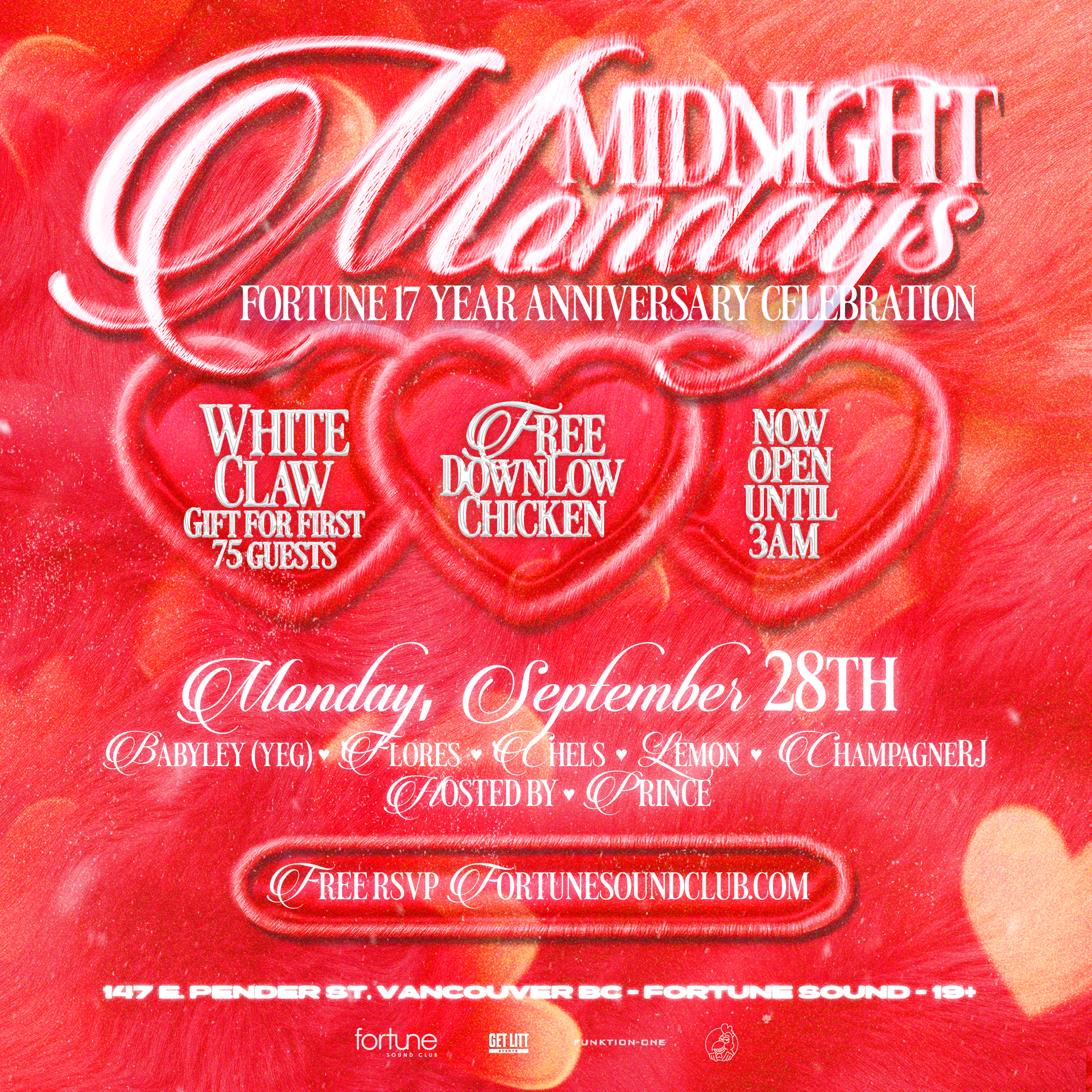 FORTUNE SOUND 17 YEAR ANNIVERSARY CELEBRATION AT MIDNIGHT MONDAYS