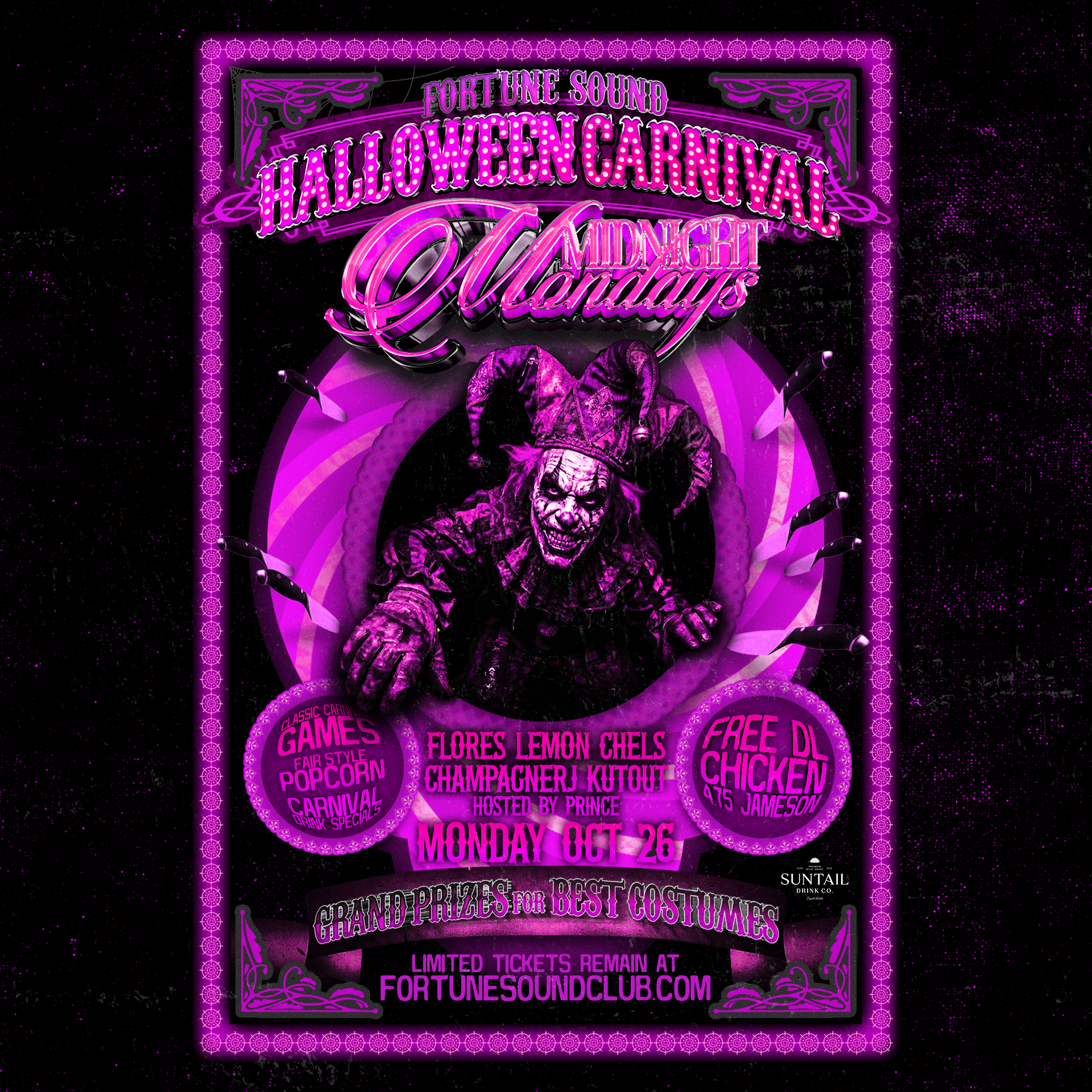 HALLOWEEN CARNIVAL AT MIDNIGHT MONDAYS