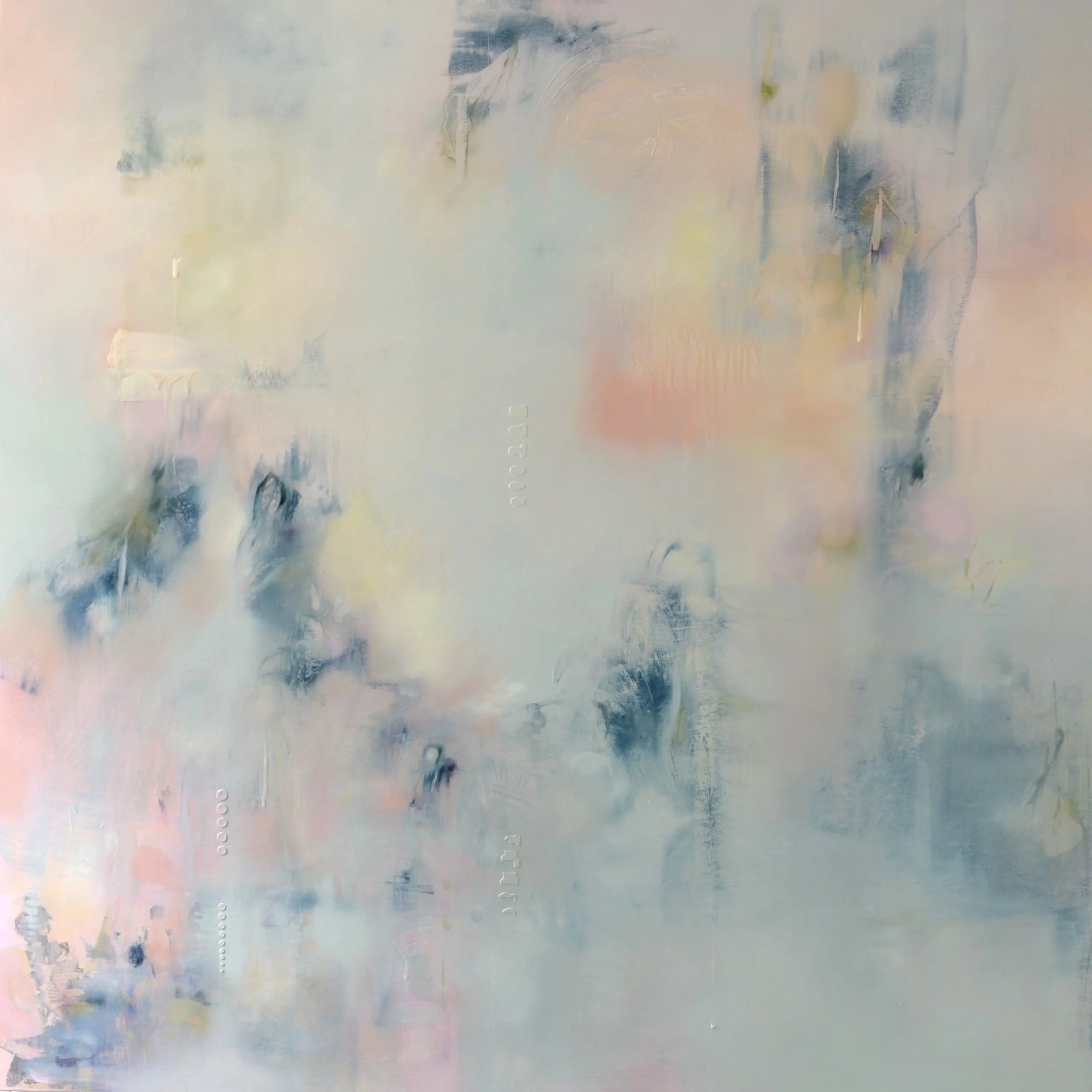 Stay Out of It, H36" x W36", photo transfers & oil on panel