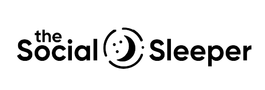 Logo of 'the Social Sleeper' with a circular sleep icon among the words.