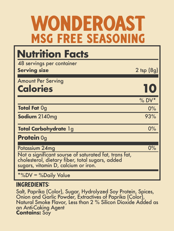 MSG Free WondeRoast Seasoning — Wonderoast.inc