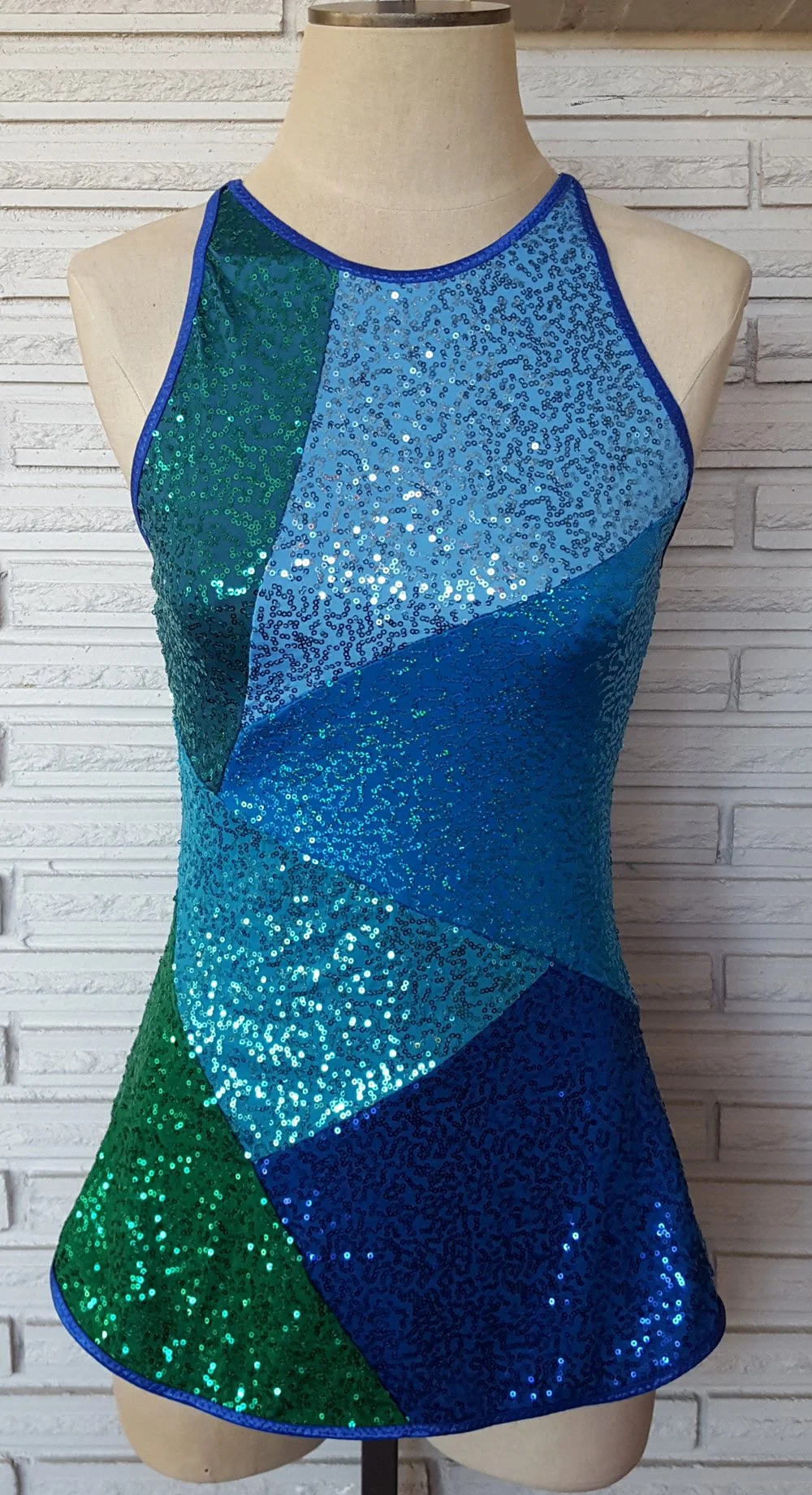 calvin klein blue lace dress Youth Sequin Lapel Dress: AC6595C Blue / Youth 14 main image 1