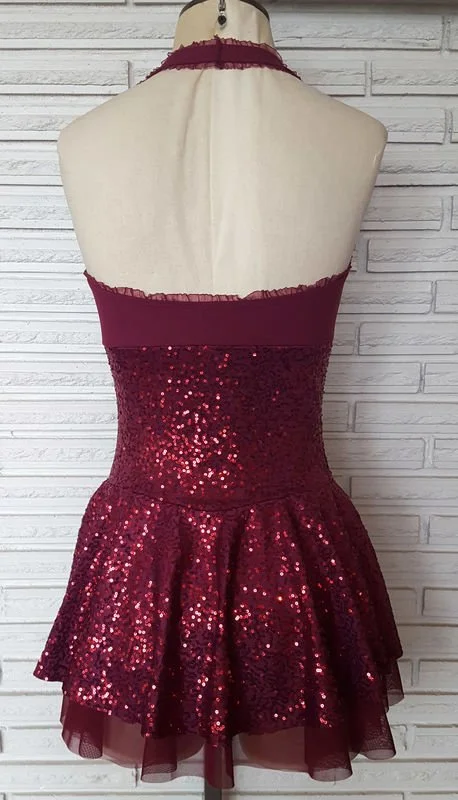 slim fit dress slacks Wholesale Sequin And Satin Multilayered Hi-Low Mini Skater Dress – City  Goddess main image 0