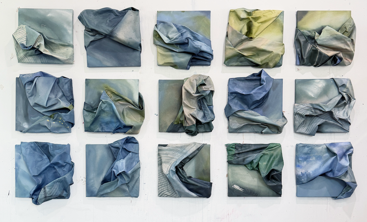 Unfolding (1-15) - $550 (each) - 12x12 (each) - Acrylic on sculpted and raw canvas