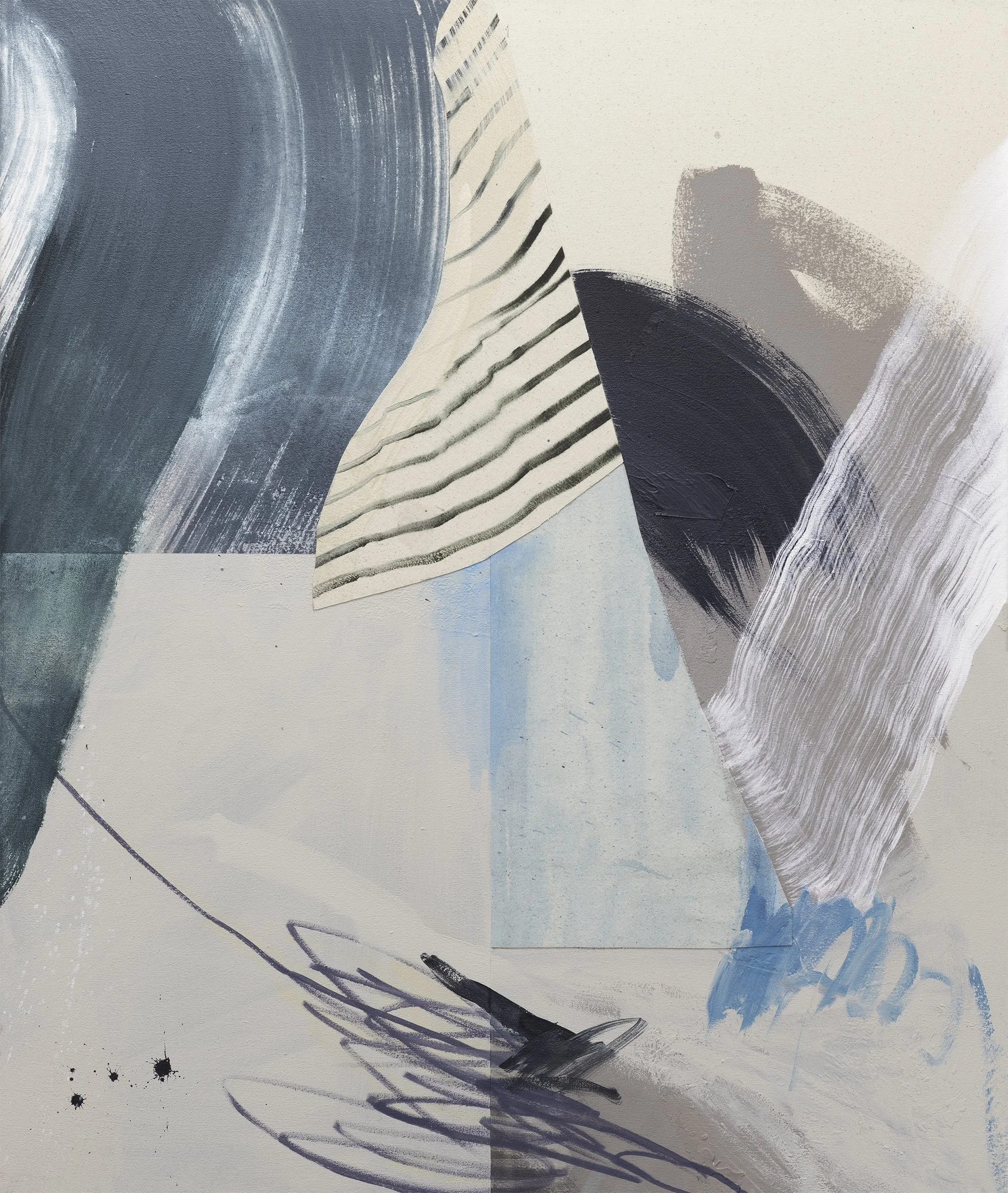 Forward From Now - $2400 - 36x30 - Acrylic, ink, spray paint, and canvas collage on canvas