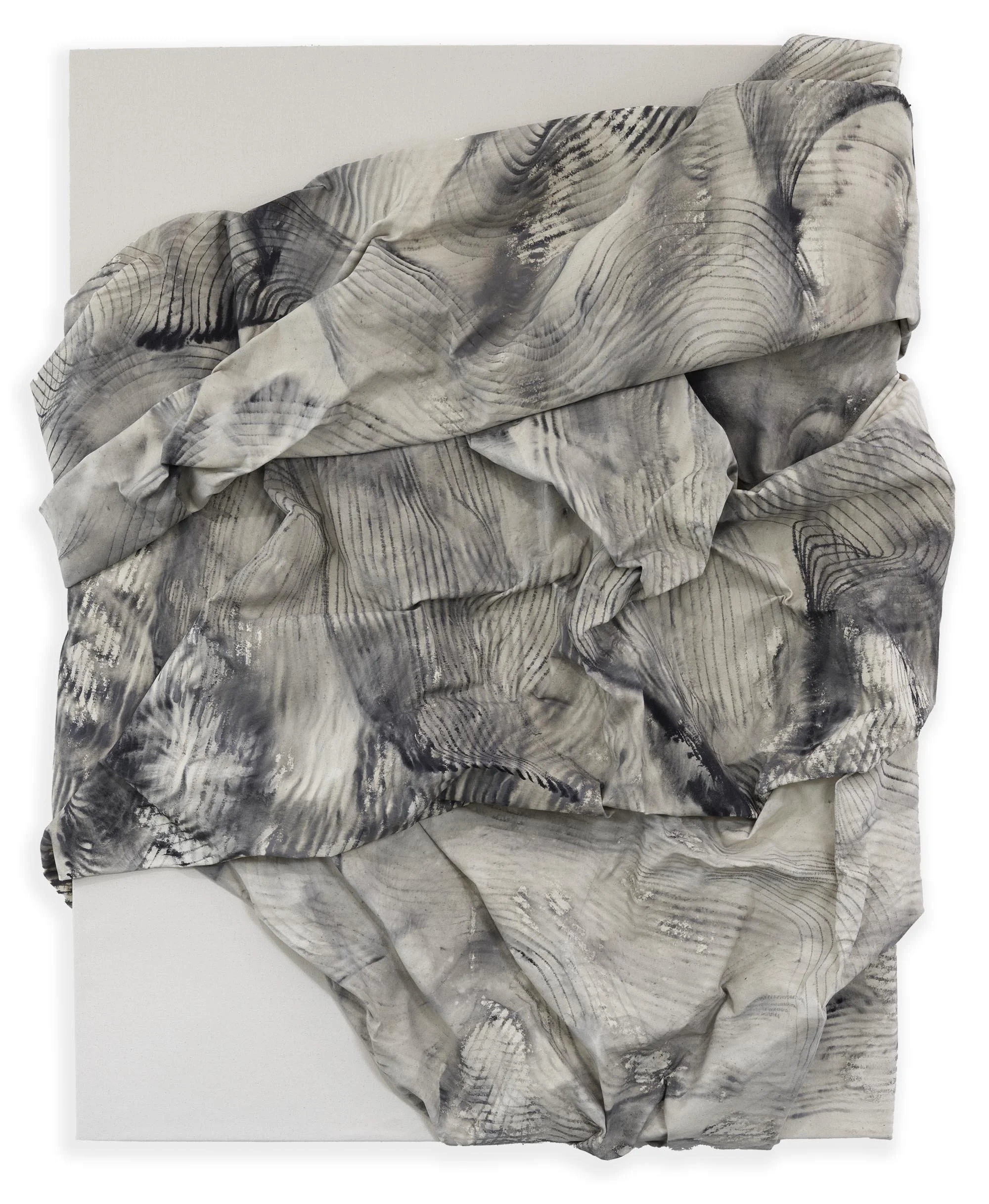 Cast Off - 50x41 - Acrylic on sculpted and raw canvas, cut and stitched