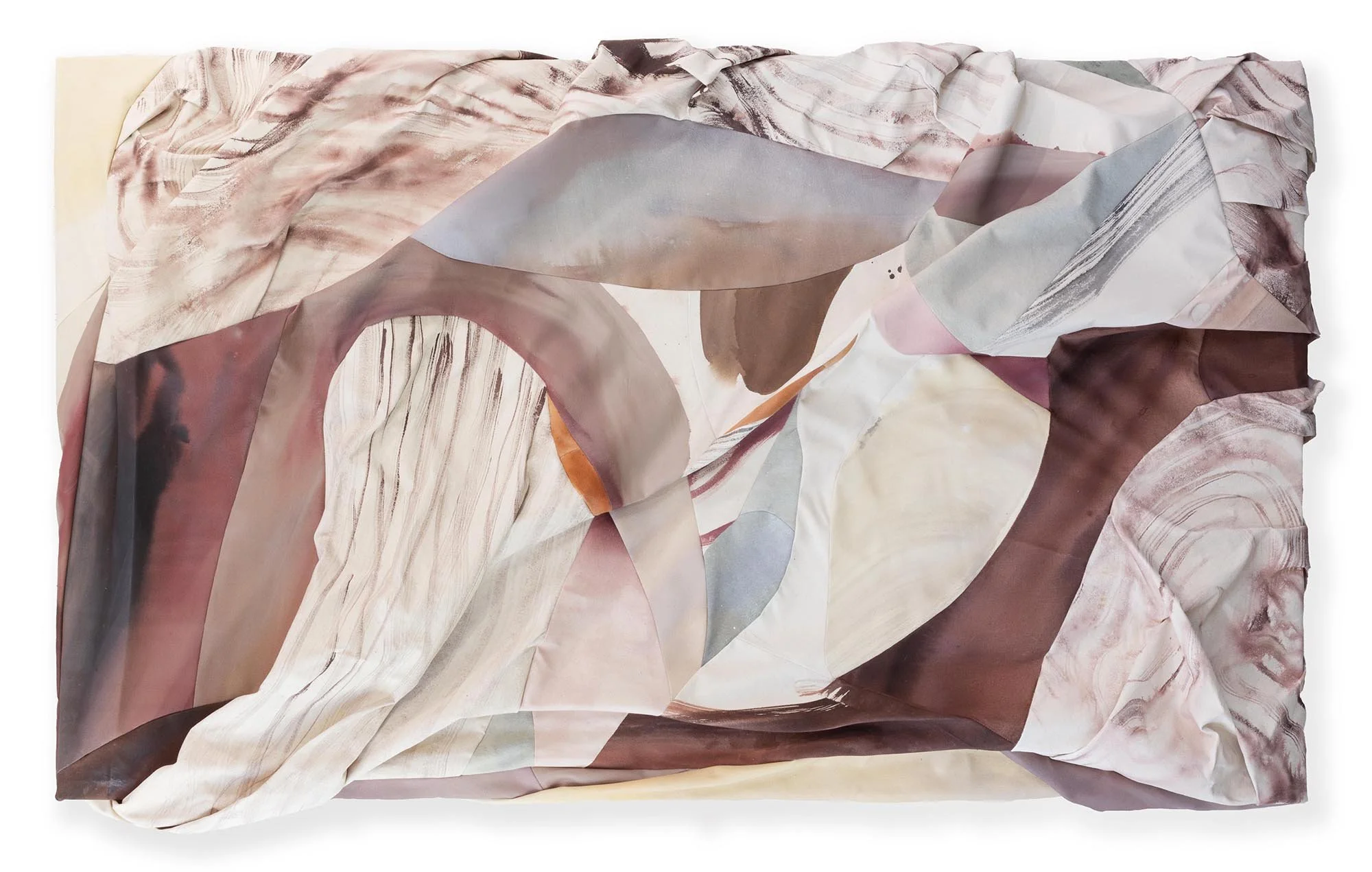 The Space Between - $7300 - 38x62 - Acrylic on sculpted and raw canvas, cut and stitched