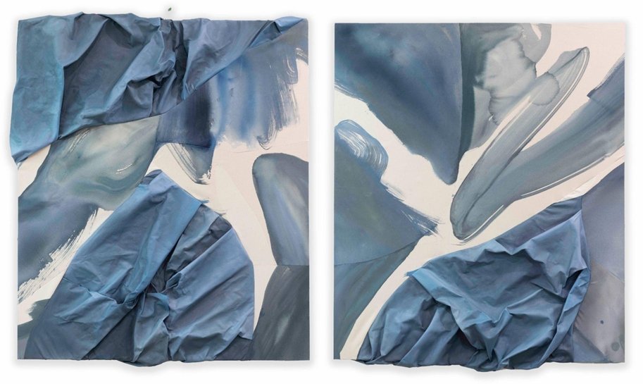 Transfer - 57x48 - Acrylic on sculpted and raw canvas, cut and stitched