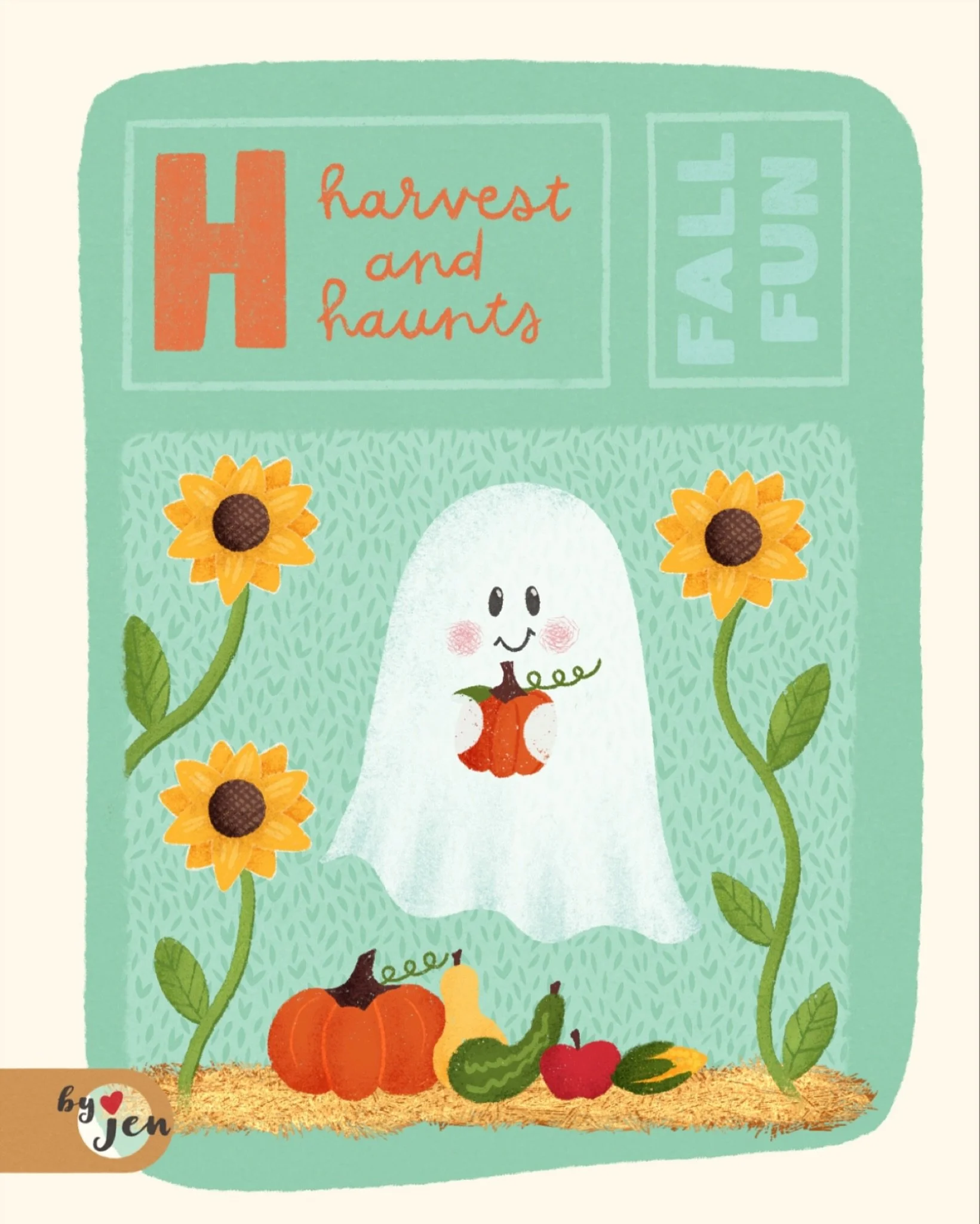 Life is a Boo-tiful Journey 👻

Today I revisited the letter &ldquo;H&rdquo; from my Fall Fun Alphabet illustrations (August 10th). I thought it would be the perfect &ldquo;ghost &amp; gardens&rdquo; entry for the Scary &amp; Sweet Drawing Challenge 