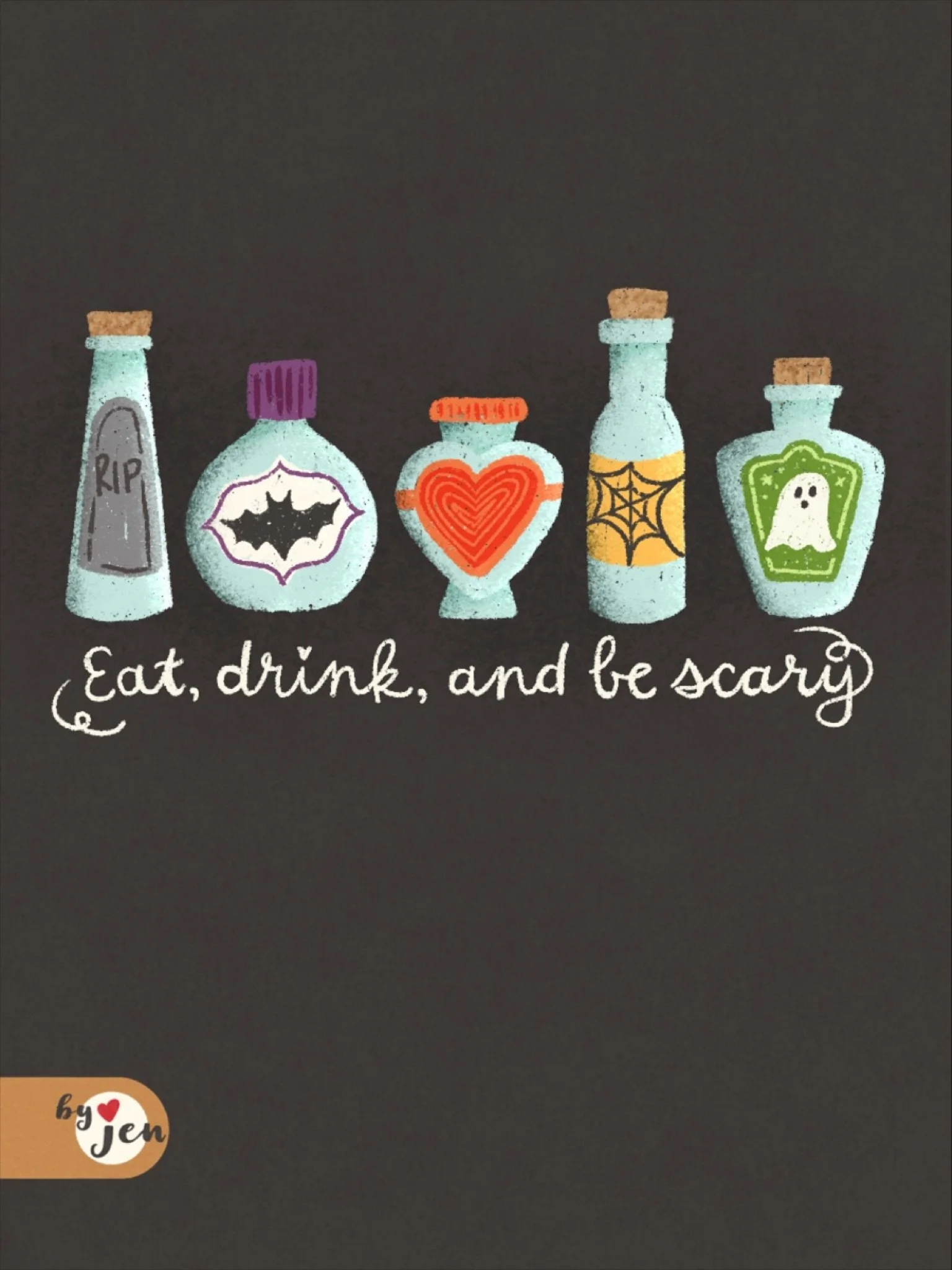 Have a wicked good time 🧡

Having more Halloween fun as the day gets closer. And inspired by today&rsquo;s prompt from @artmakersclub @lisabardot @bardotbrush -potion bottles 💚

#cuteillustration #artistsofinstagram #makingarteveryday #greetingcard