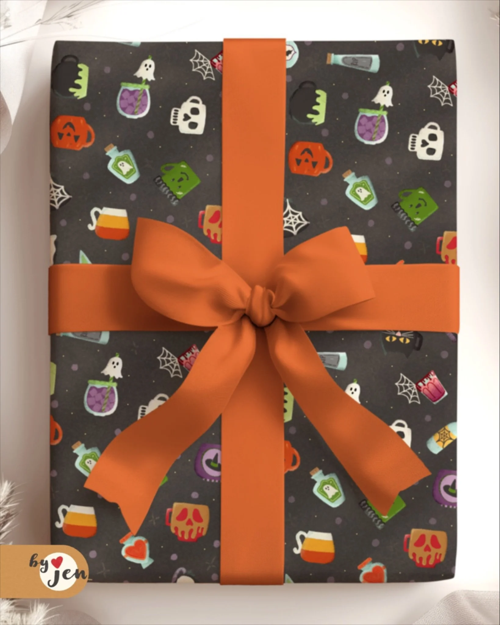 Wrapping up (wink, wink 😉) my recent potions and brews fun with a pattern that looks adorable on wrapping paper 🎃

#cuteillustration #artistsofinstagram #makingarteveryday #greetingcarddesign #illustratedart #celebrateeveryday #punintended #surface